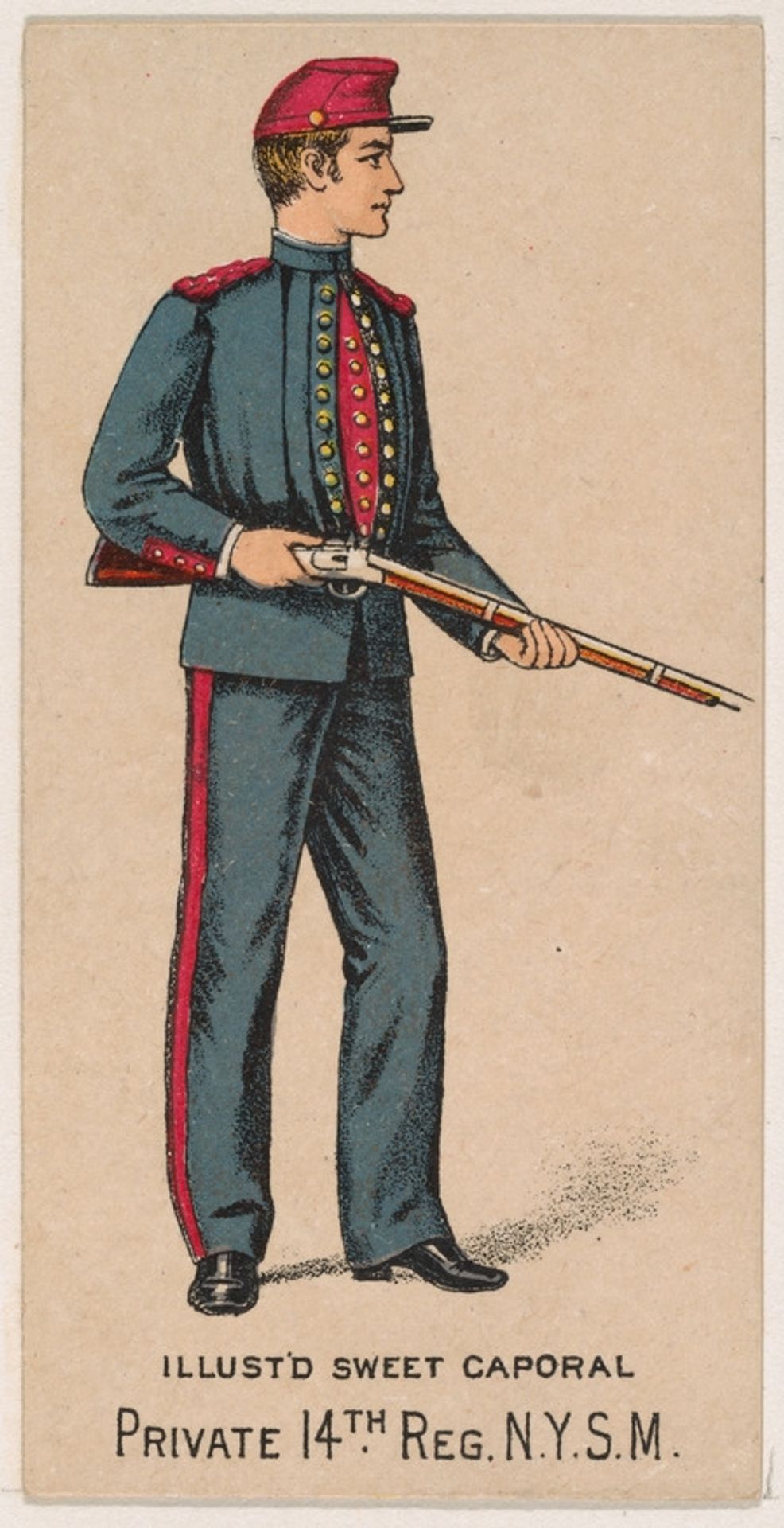 Private, 14th Regiment, New York State Militia, from the Military Series (N224) issued by Kinney Tobacco Company to promote Sweet Caporal Cigarettes by Kinney Brothers Tobacco Company