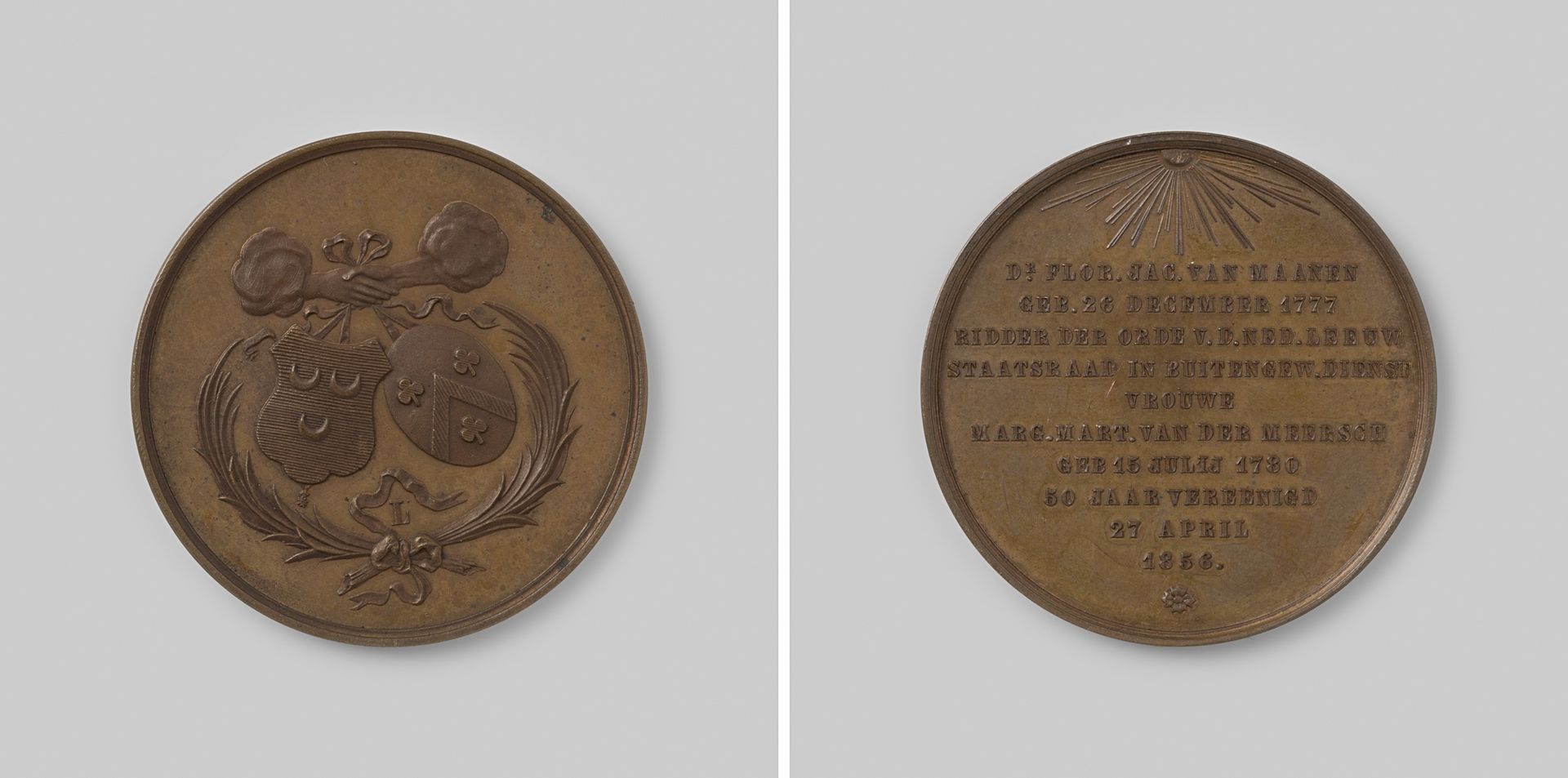 Vijftigjarig huwelijk van Florentius Jacobus van Maanen en Margaretha Martina van der Meersch by Anonymous