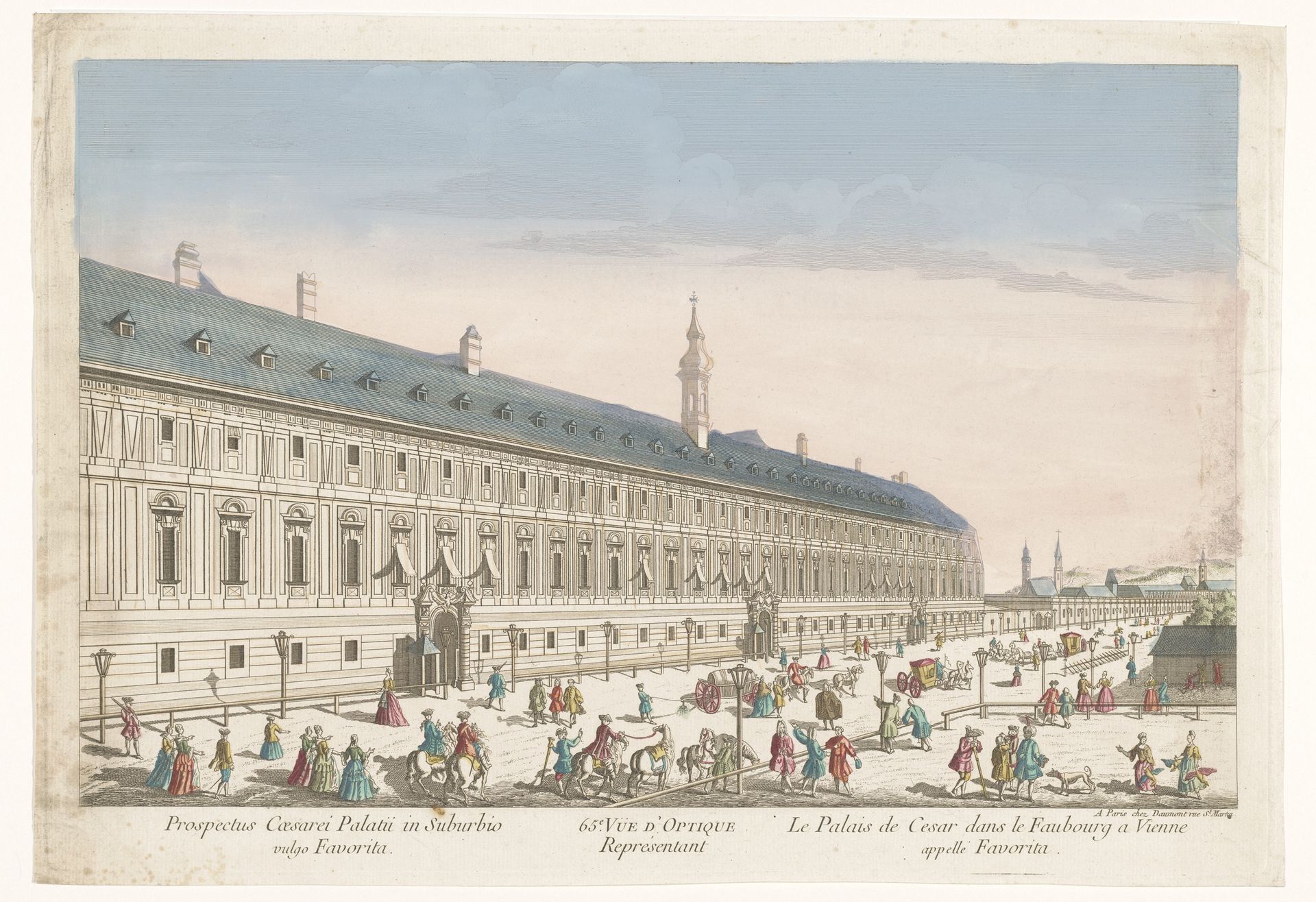 Gezicht op een keizerlijk paleis in een buitenwijk te Wenen by Jean-François Daumont