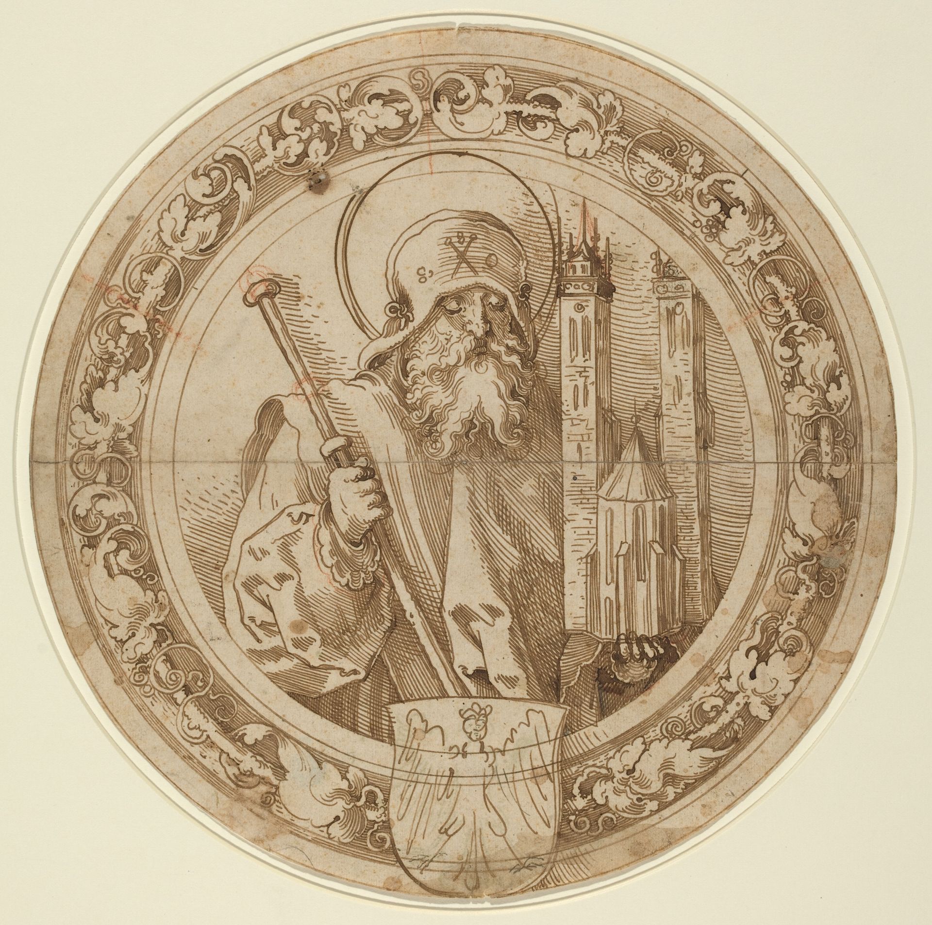 Saint Sebald Carrying the Model of His Church in Nuremberg by Sebald Beham