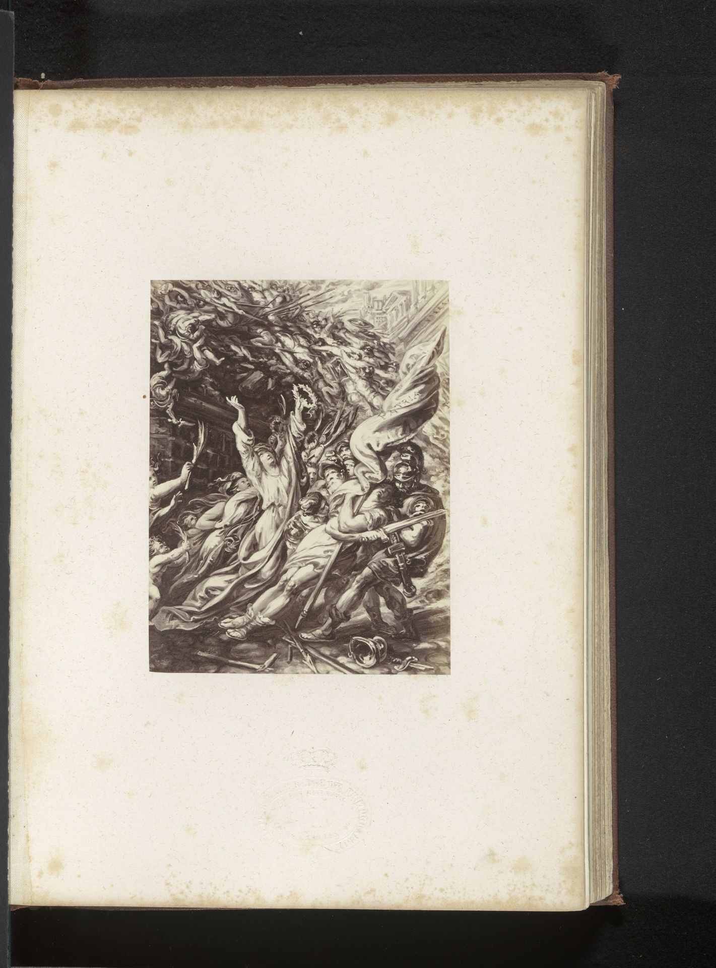 Fotoreproductie van In familie VI: Gestorven voor het vaderland door Antoine Wiertz by Edmond Fierlants