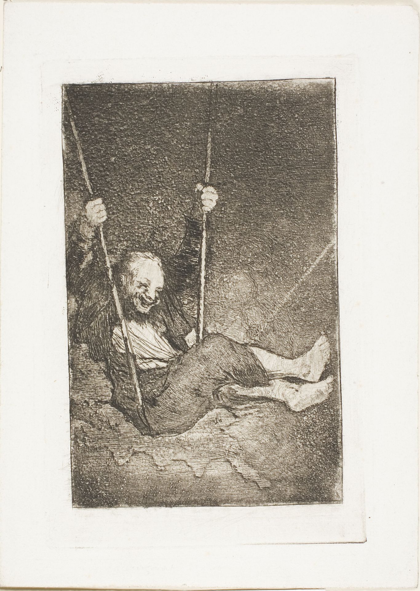 Old man on a swing by Francisco de Goya