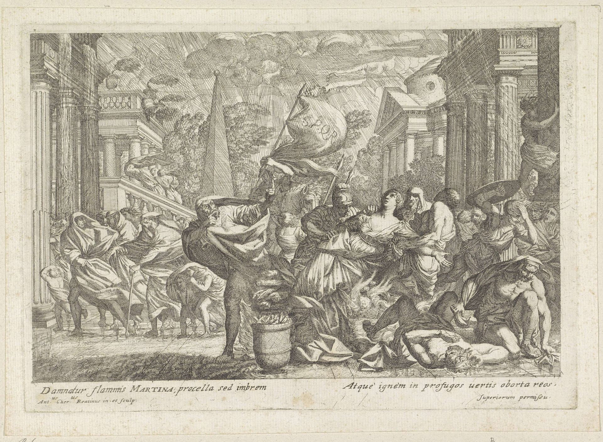 De heilige Martina op de brandstapel by Antonio Gherardi
