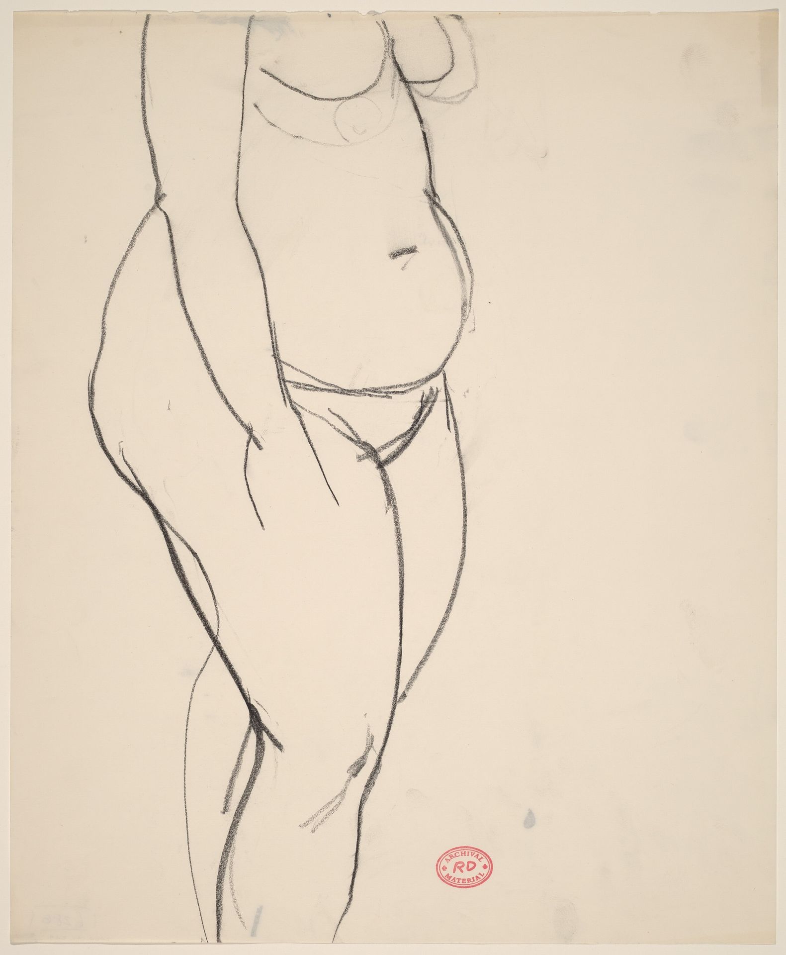 Untitled [standing female nude: chest to shin] by Richard Diebenkorn