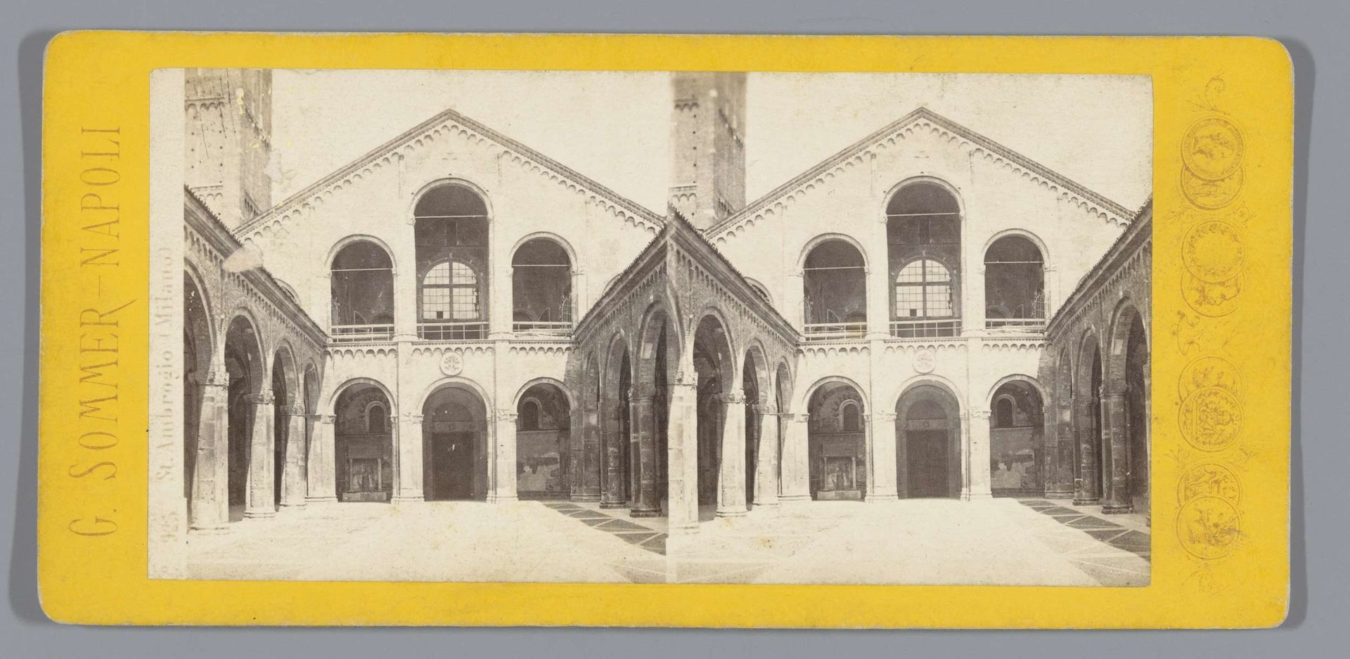 Gezicht op de Basiliek van Sint-Ambrosius in Milaan by Giorgio Sommer
