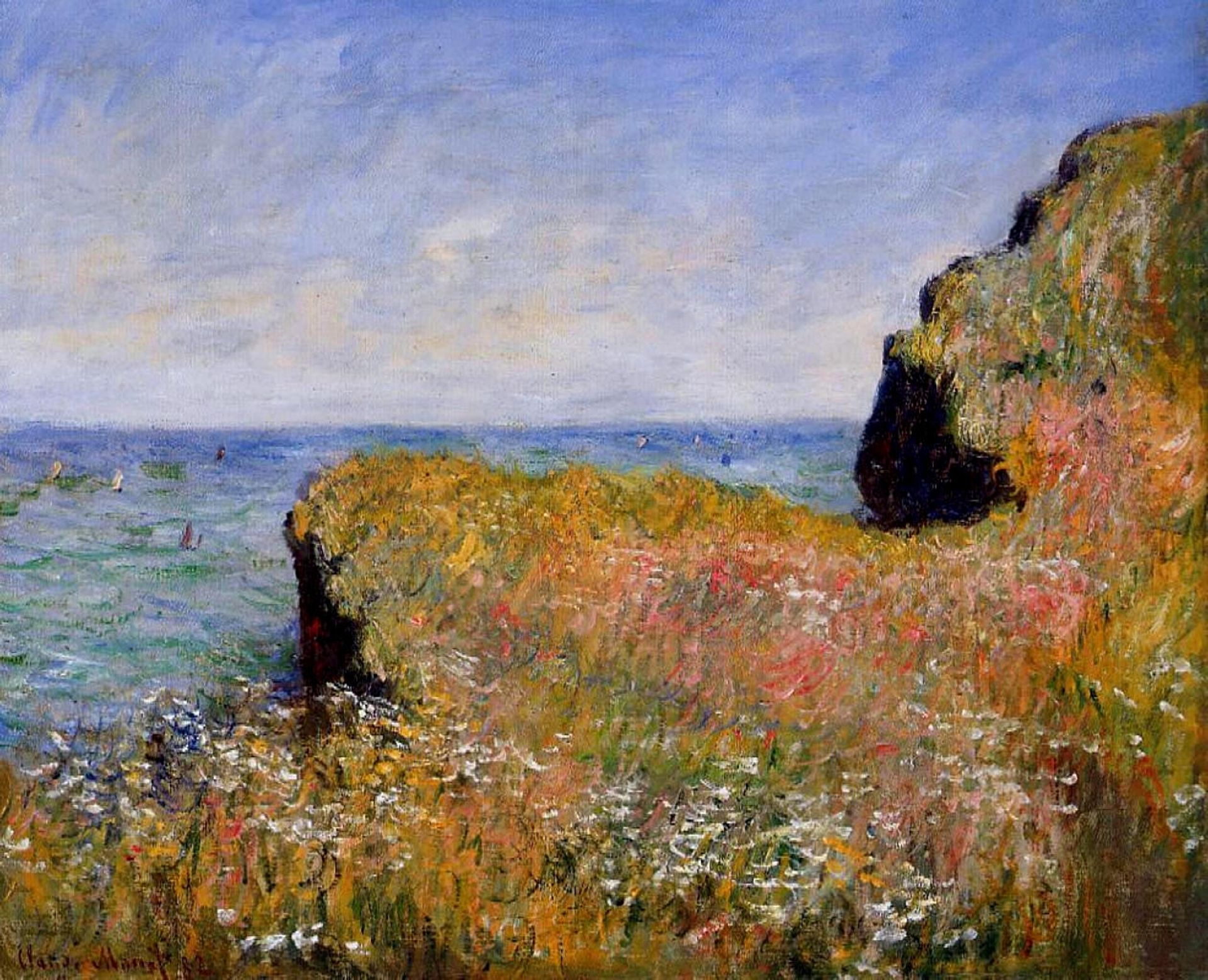 Edge of the Cliff, Pourville by Claude Monet