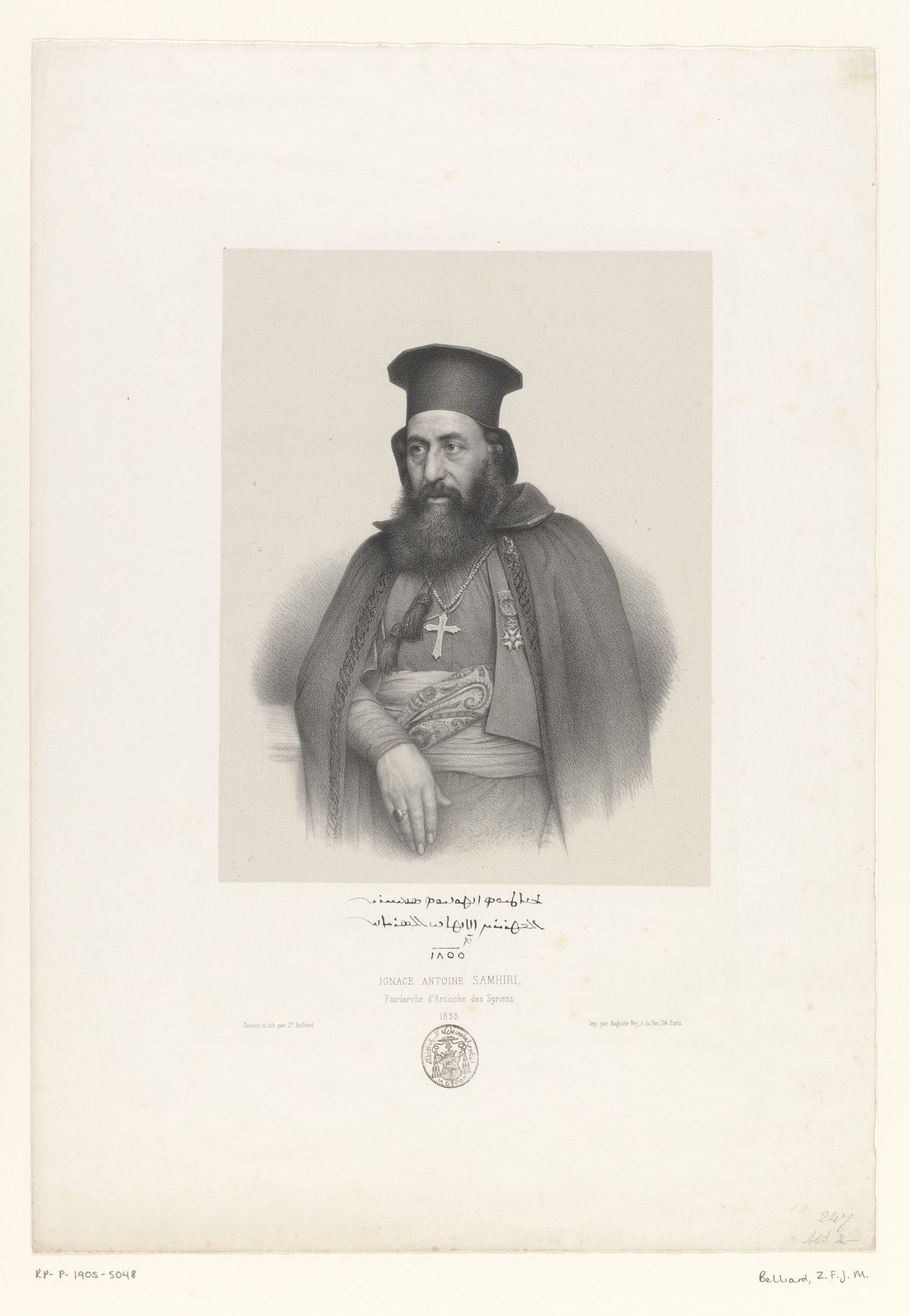 Portret van de patriarch Ignatius Antonius I Samheri by Zéphirin Belliard