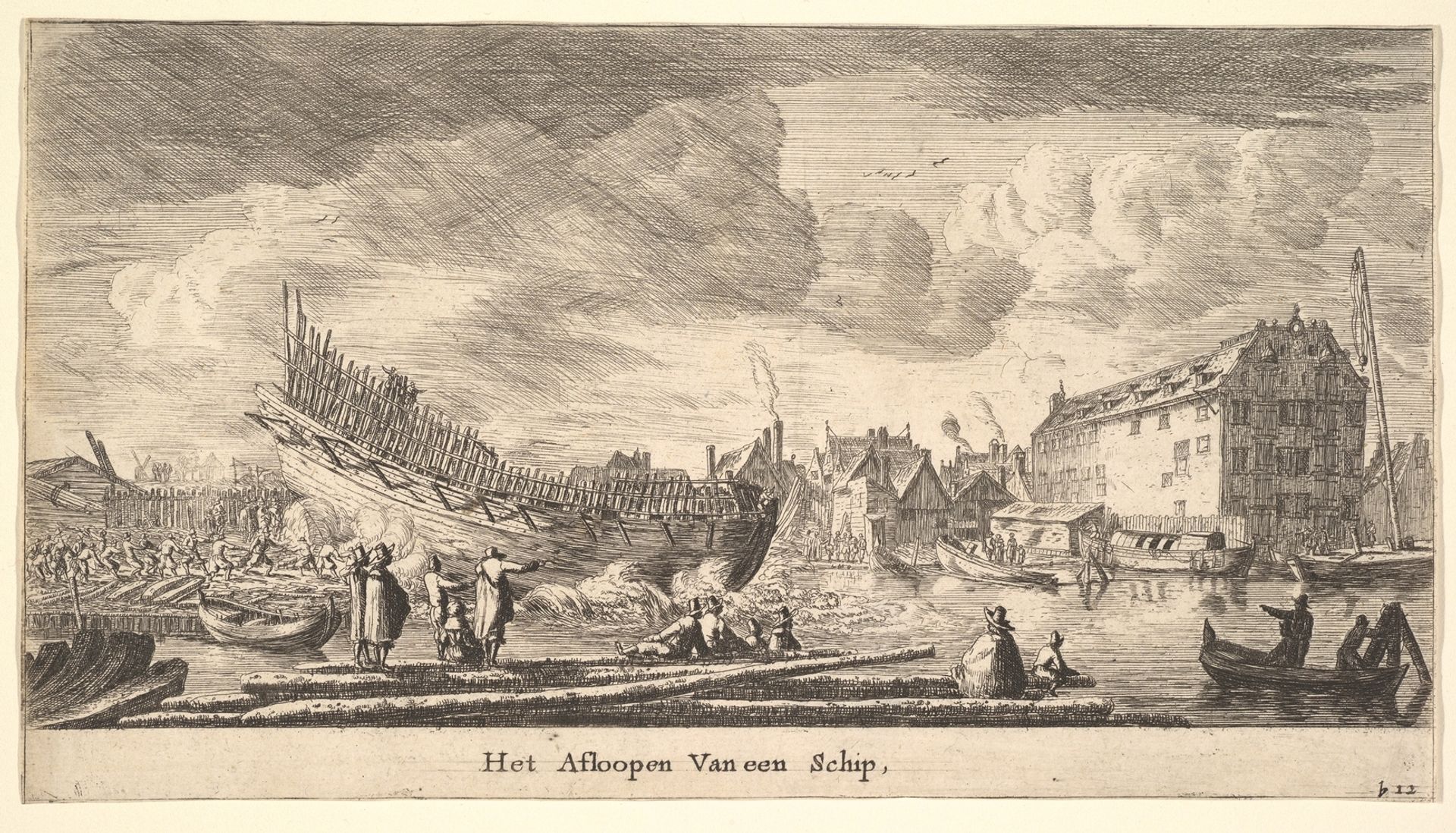 The Launch of a Ship by Reinier Nooms