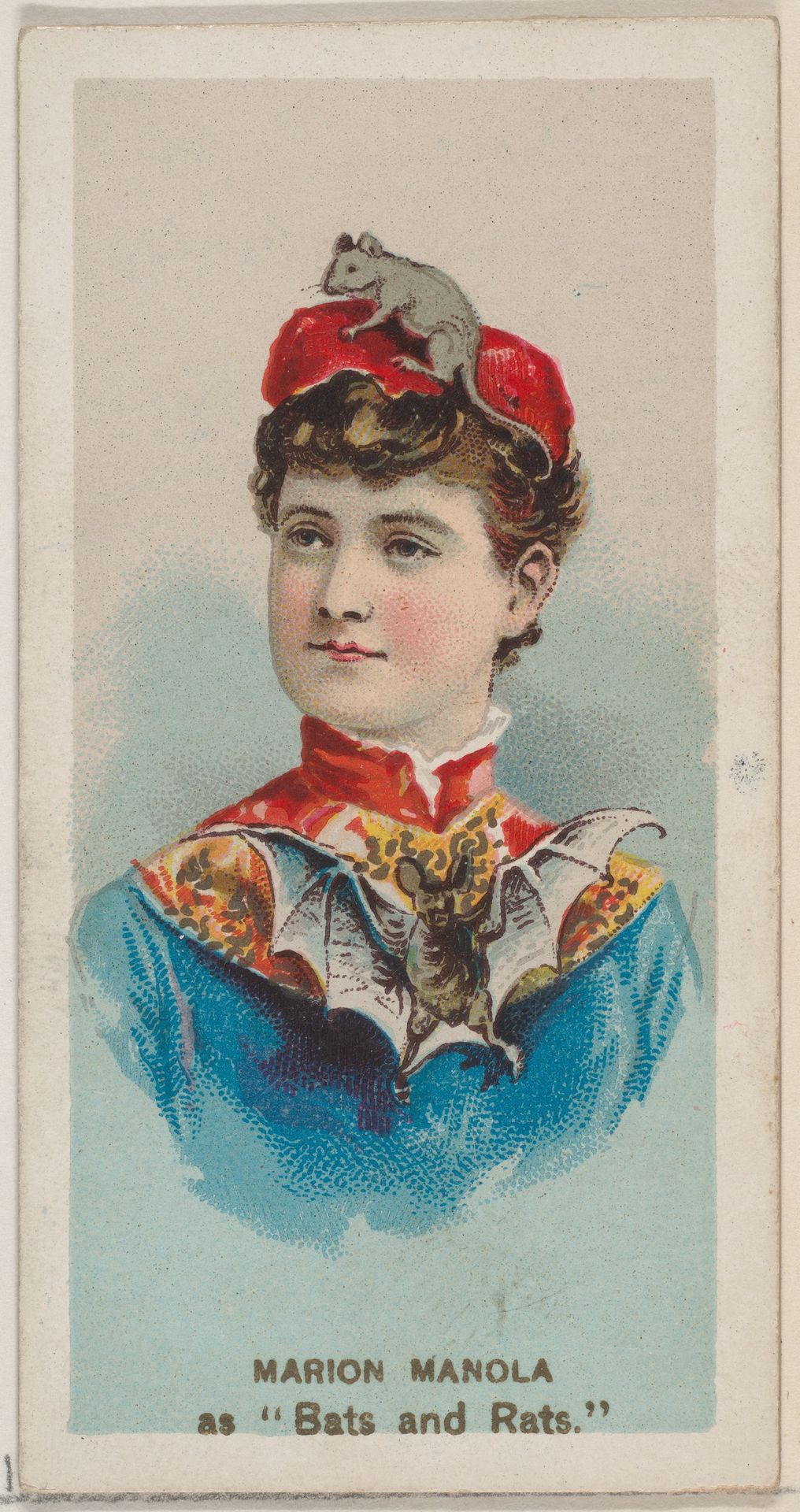 Marion Manola as "Bats and Rats," from the series Fancy Dress Ball Costumes (N73) for Duke brand cigarettes by W. Duke, Sons & Co.