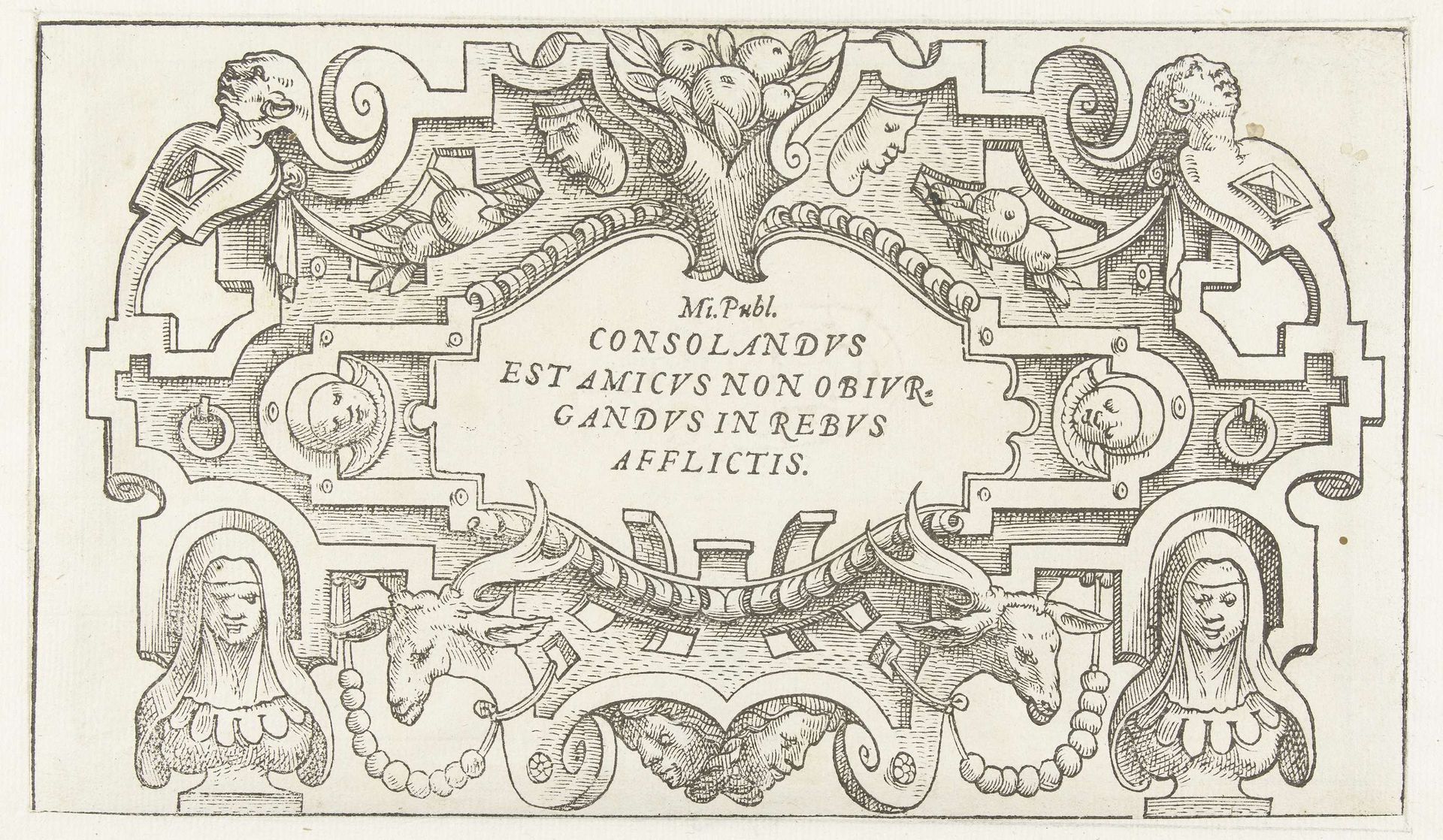 Cartouche met een citaat van Publilius Syrus? by Anonymous