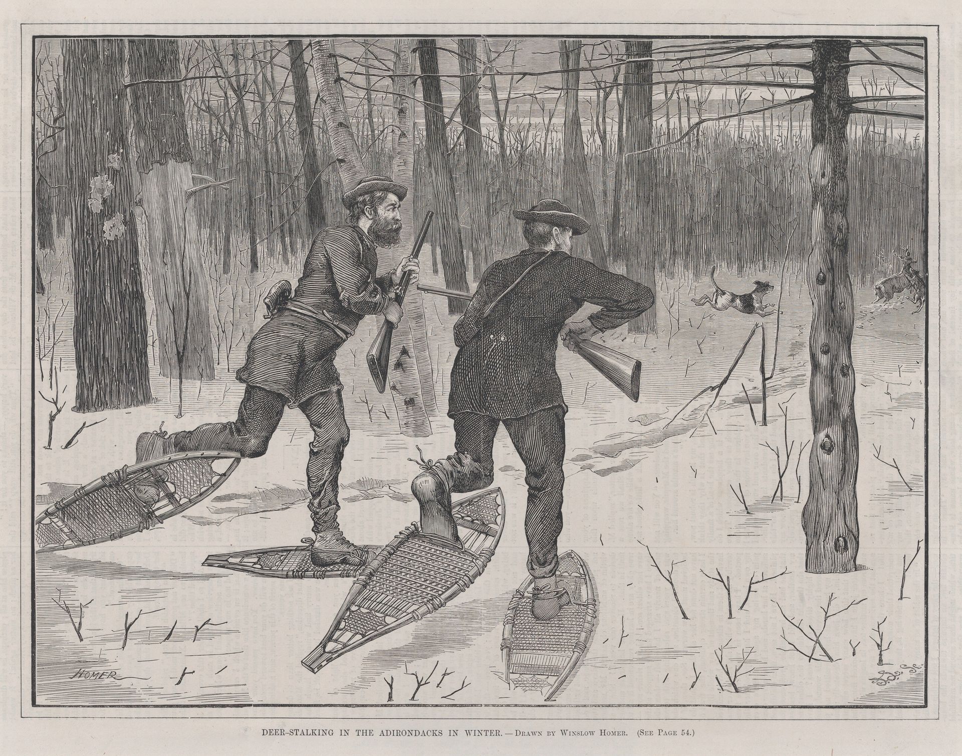 Deer-Stalking in the Adirondacks in Winter (Every Saturday, Vol. II, New Series) by Winslow Homer