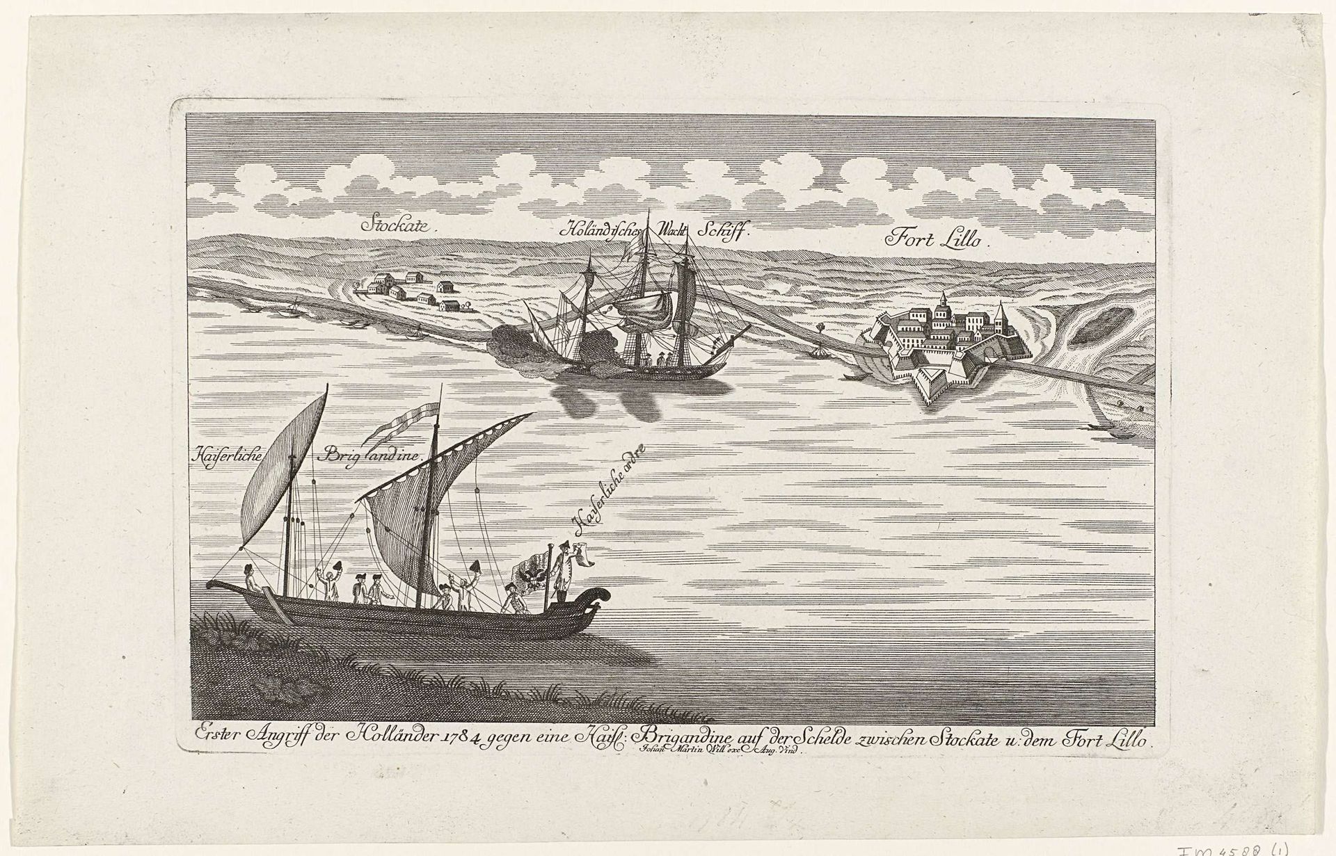 Ophouden van de keizerlijke brik op de Schelde bij Fort Lillo, 1784 by Anonymous