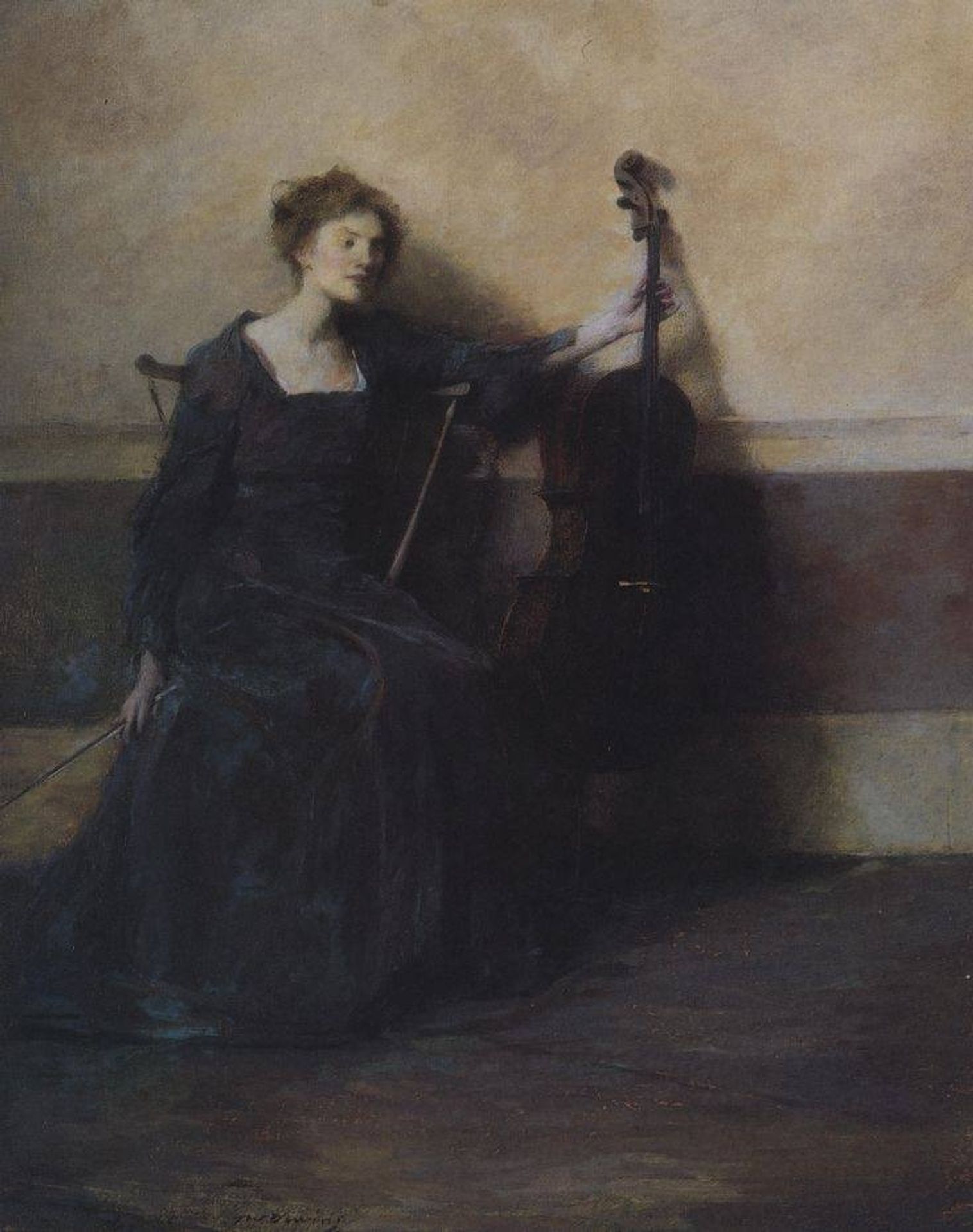 Lady with a Cello by Thomas Wilmer Dewing