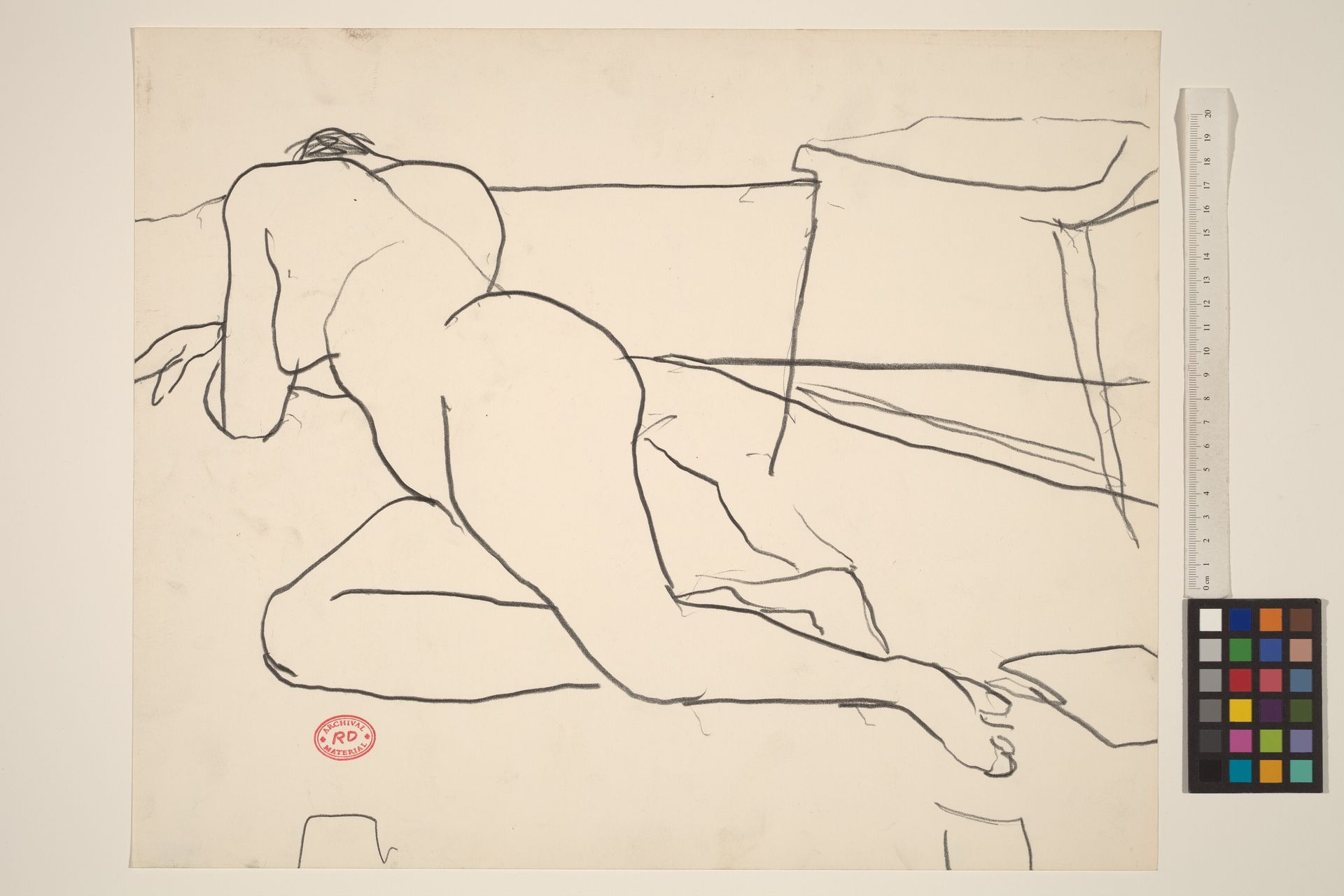 Untitled [reclining nude resting on her side and arms] by Richard Diebenkorn