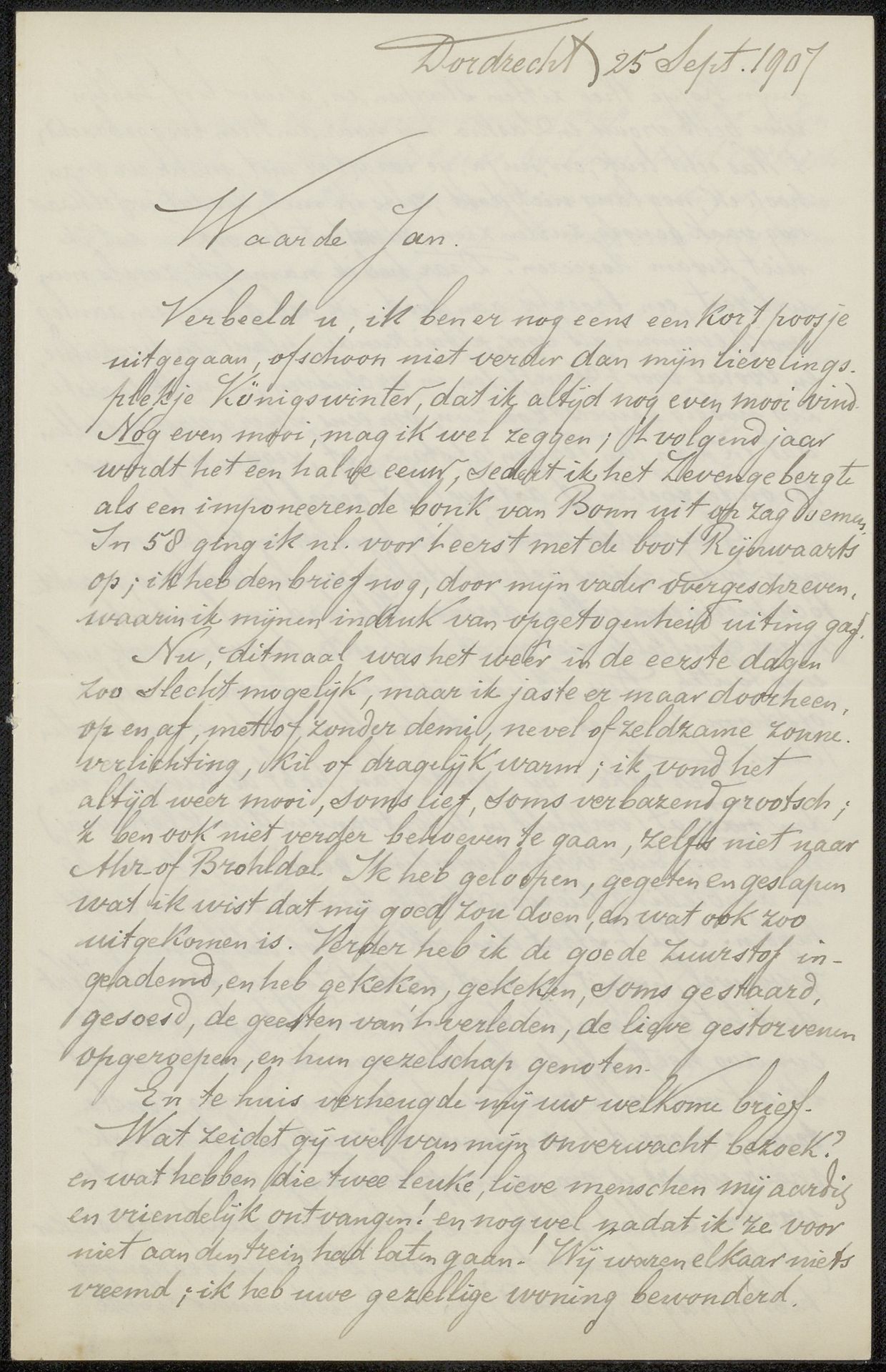 Brief aan Jan Veth by Adrianus Jacobus Terwen
