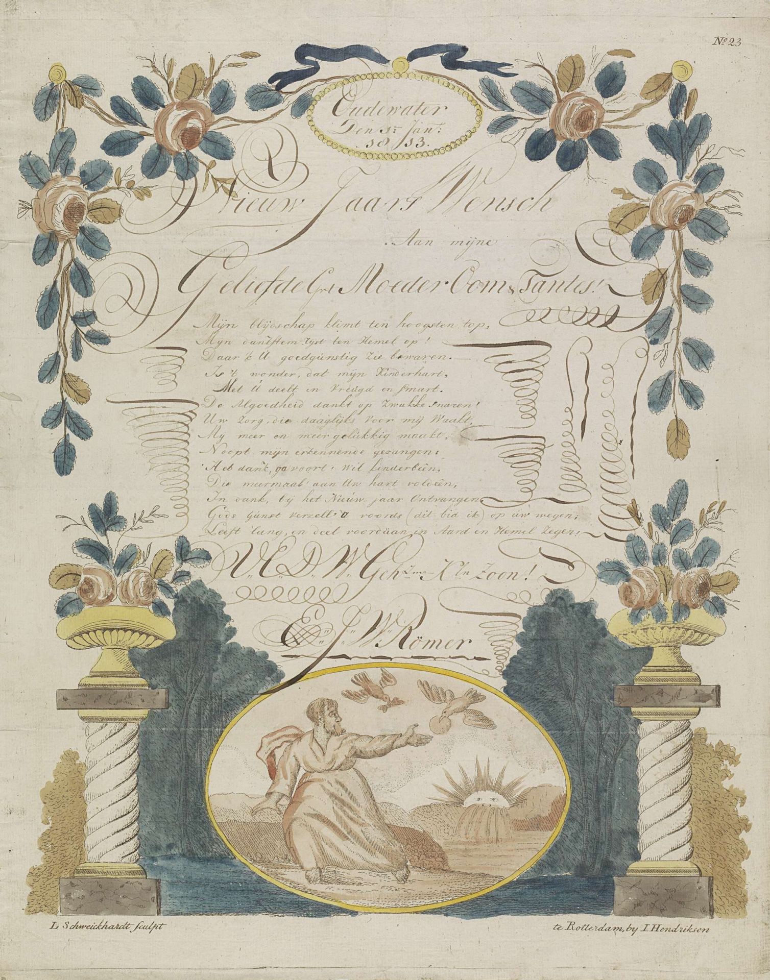 Wensbrief met Elia gevoed door raven by Leonardus Schweickhardt