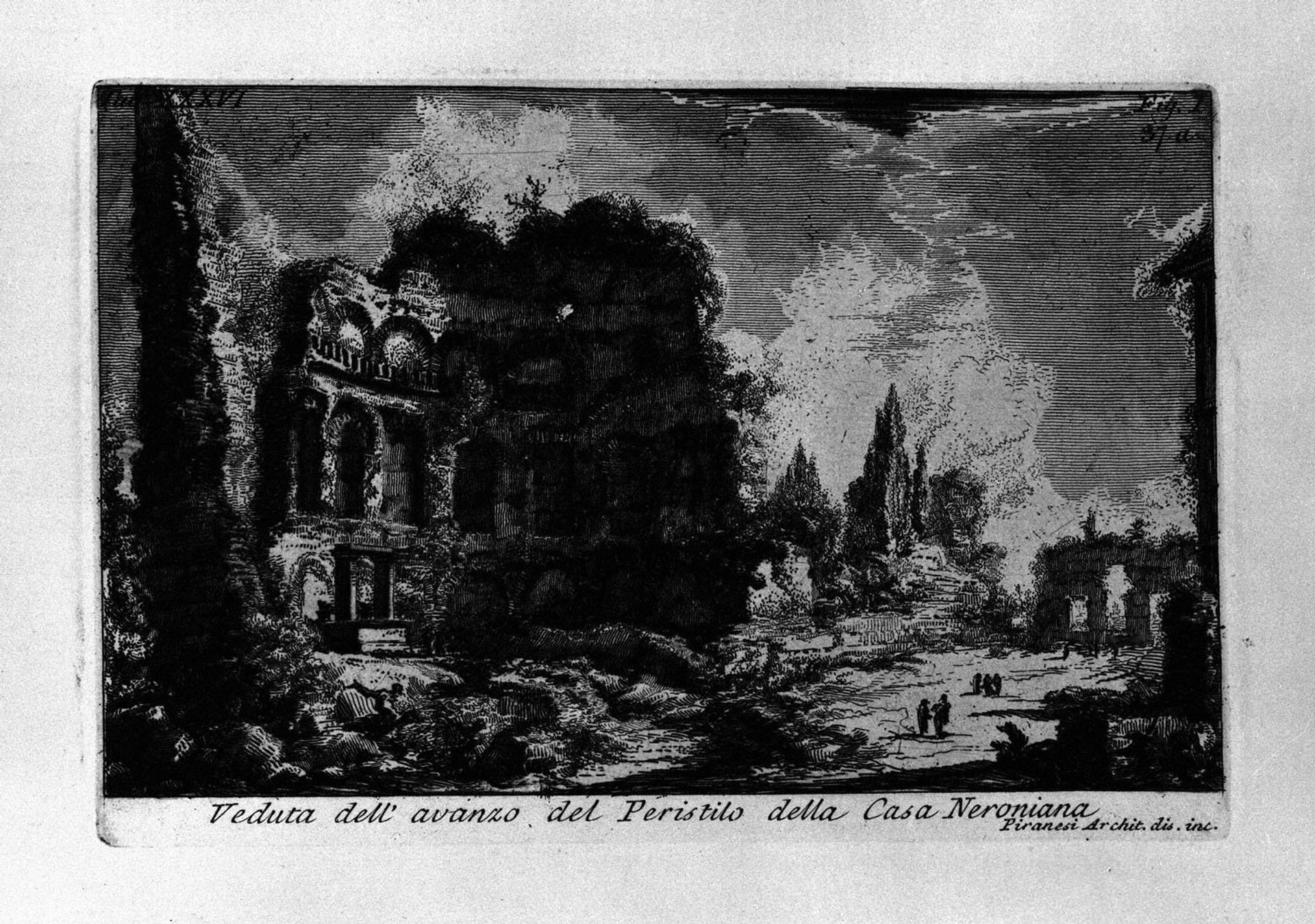 The Roman antiquities, t. 1, Plate XXXVI. Veduta with ruins of the Peristyle House of Nero. by Giovanni Battista Piranesi