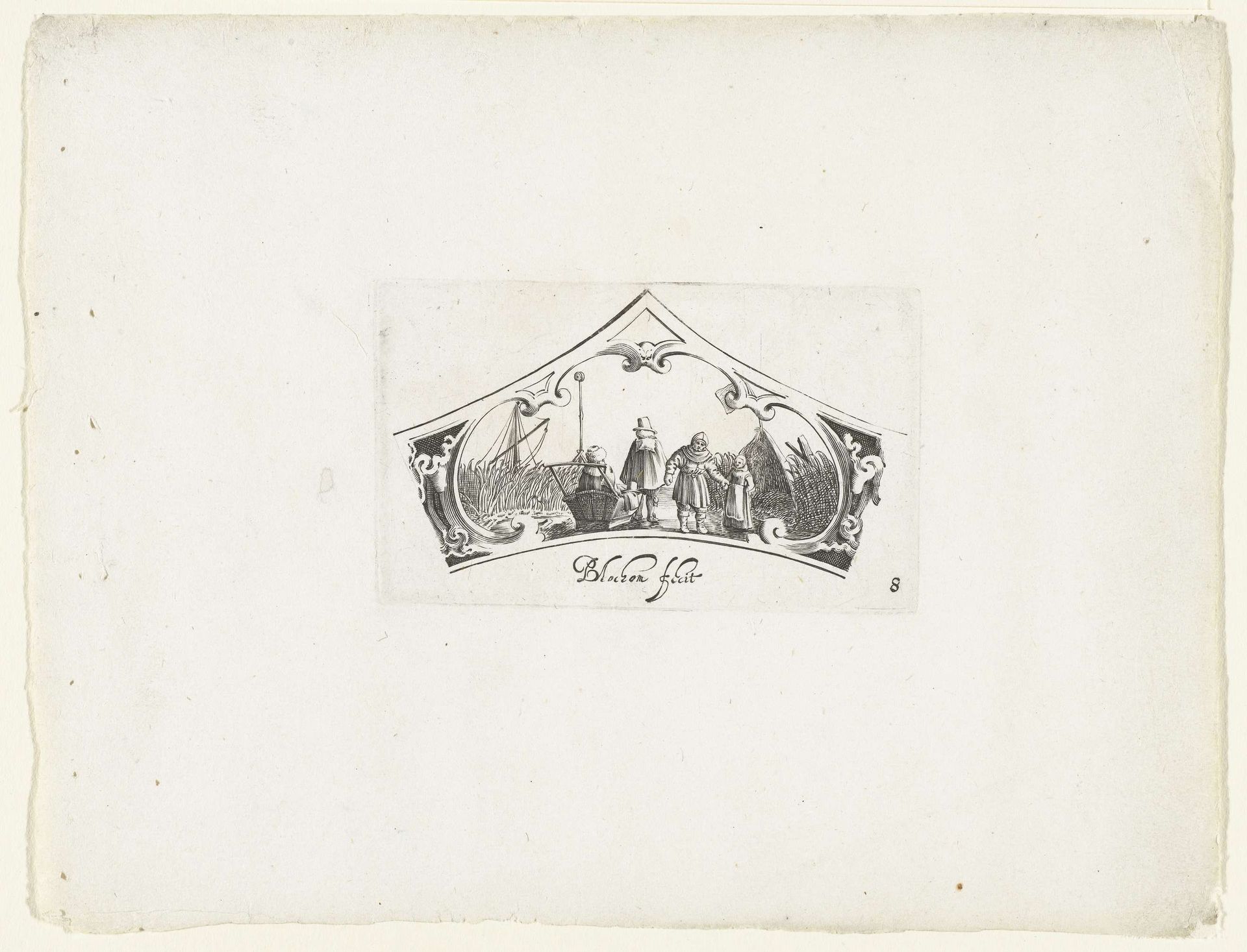 Vier figuren op het ijs by Bartholomeus van Lochom