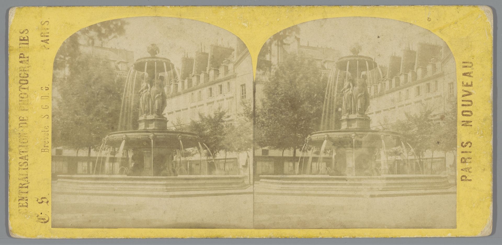 Gezicht op de Fontaine Louvois in Parijs by Centralisation de Photographies