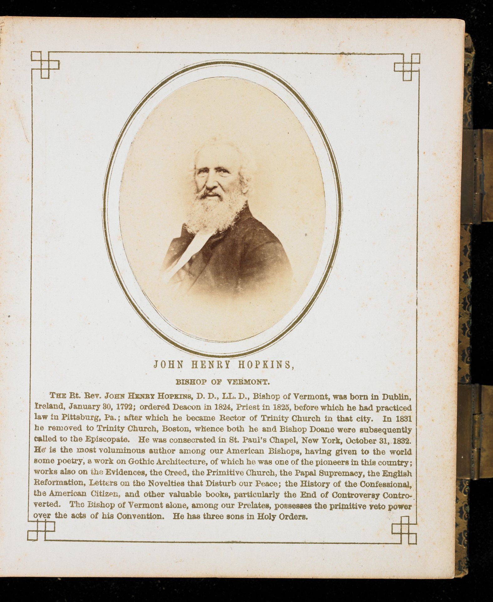 John Henry Hopkins by Jeremiah Gurney