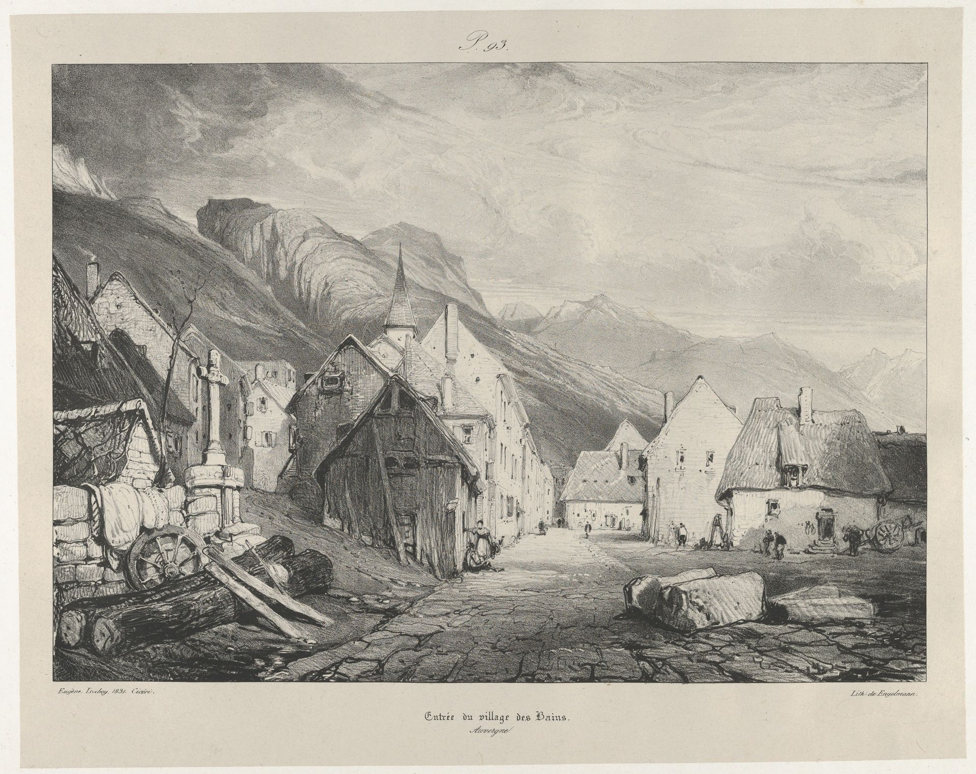 Entry to the Village of Bains by Eugène Isabey