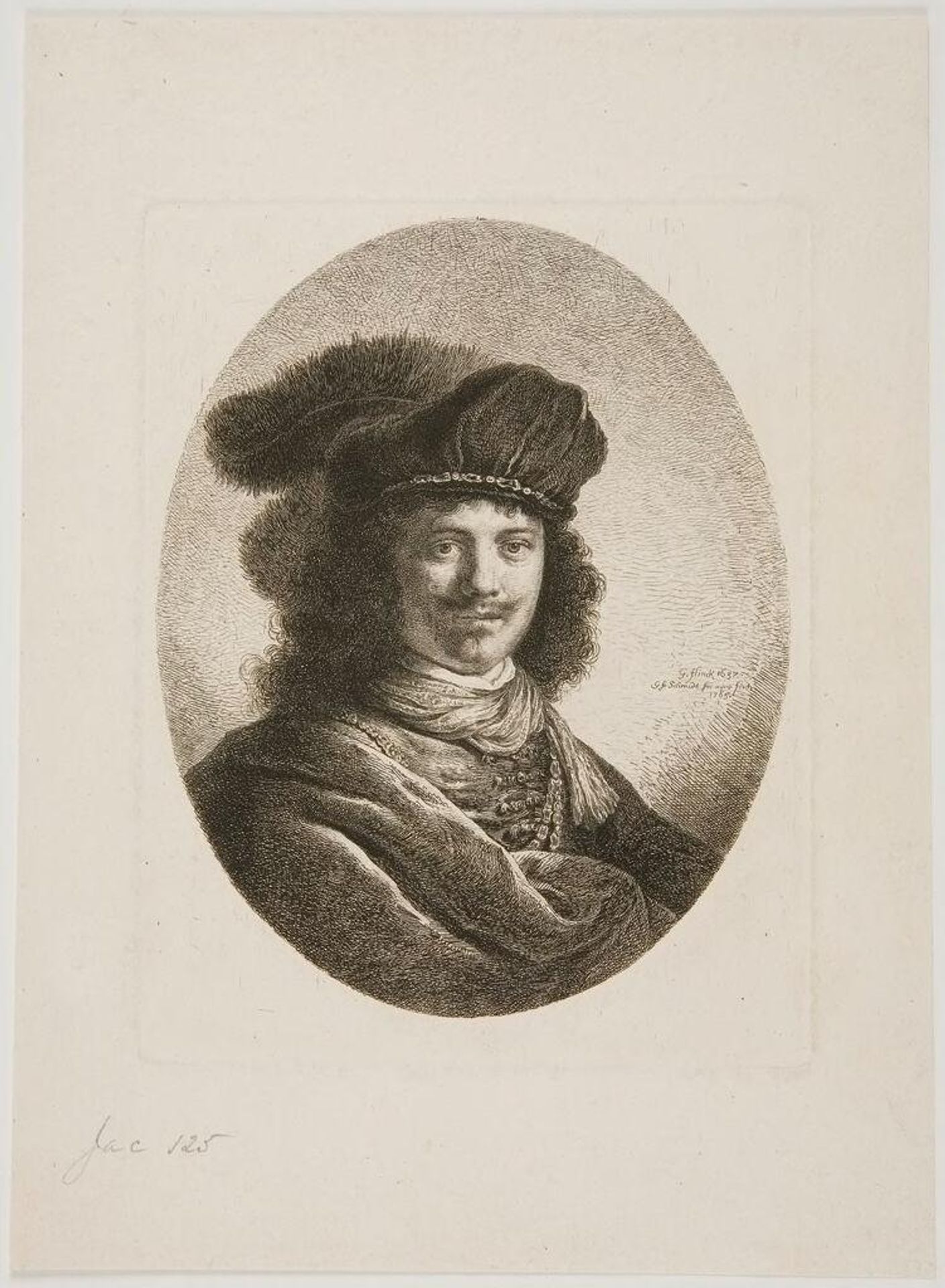 Bust of a Man with Two Feathers in His Cap by Georg Friedrich Schmidt
