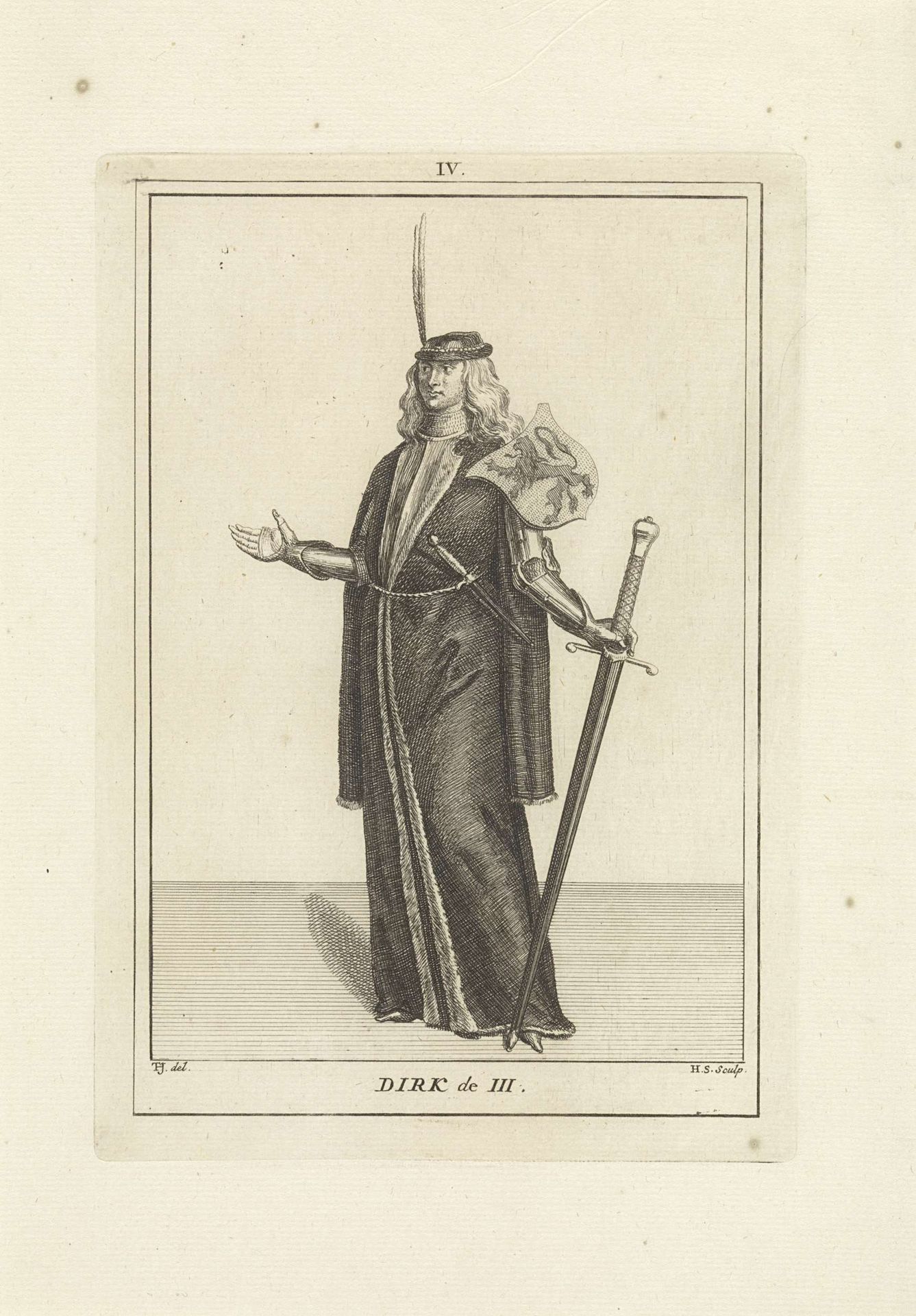 Portret van Dirk III, graaf van Holland by Hendrik Spilman
