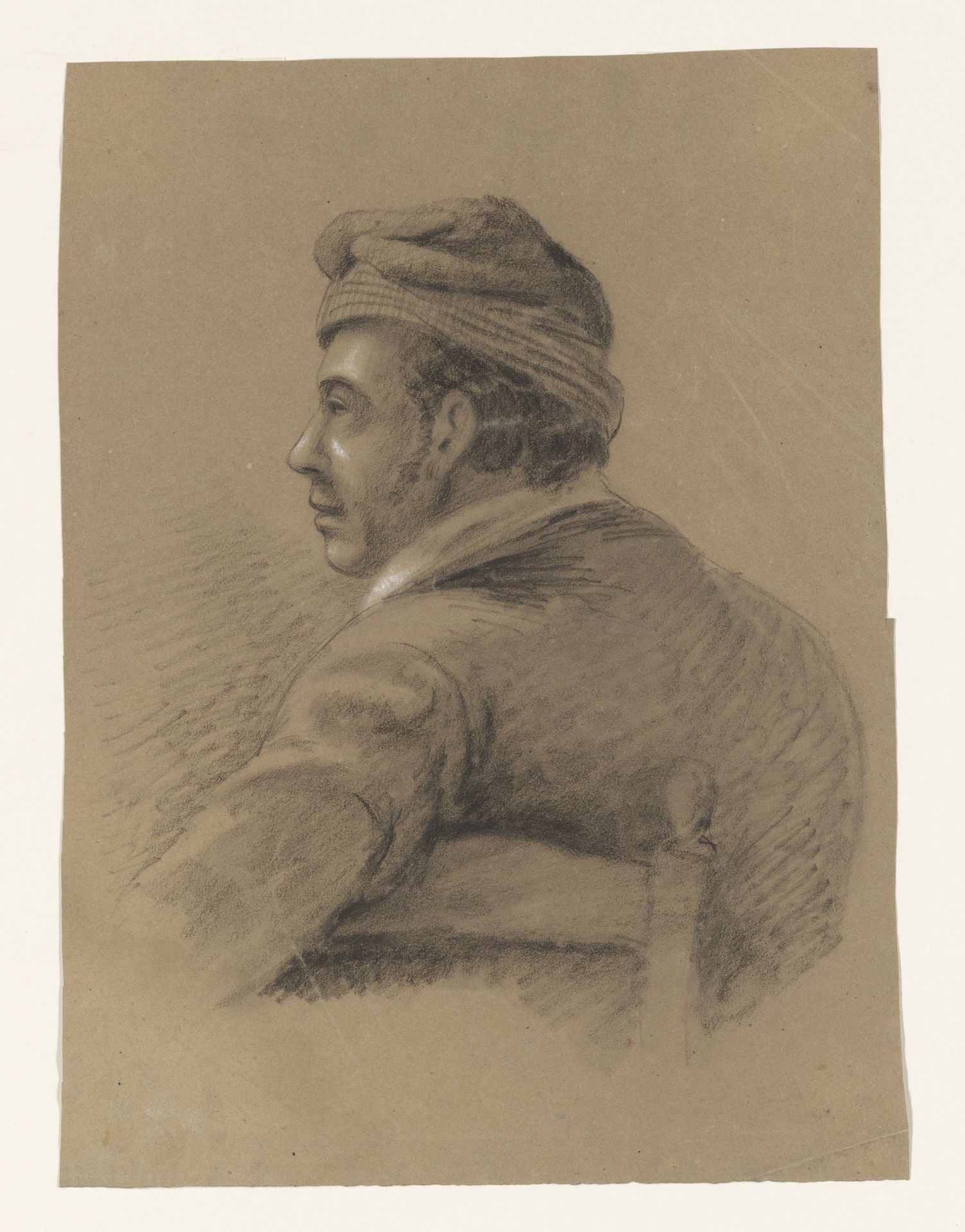 Buste van een gedraaid zittende man, op de rug gezien by Alexander Cranendoncq