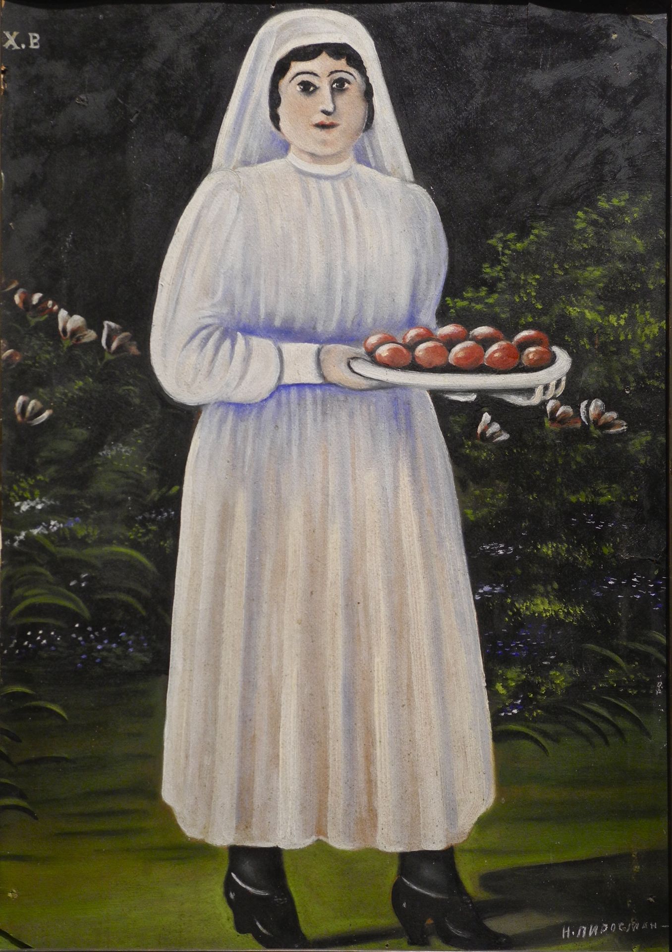 Woman with Easter Eggs by Niko Pirosmani