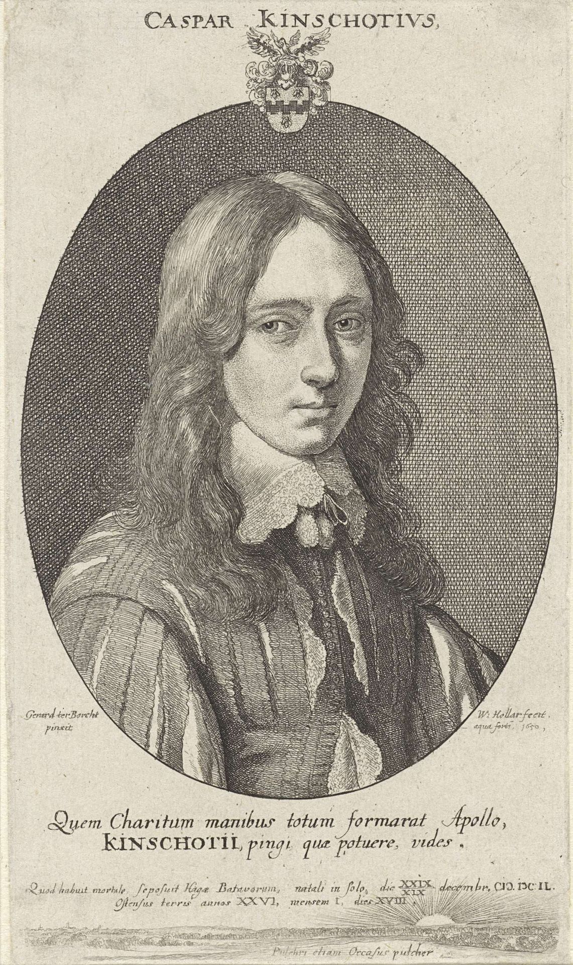 Portret van Caspar van Kinschot by Wenceslaus Hollar
