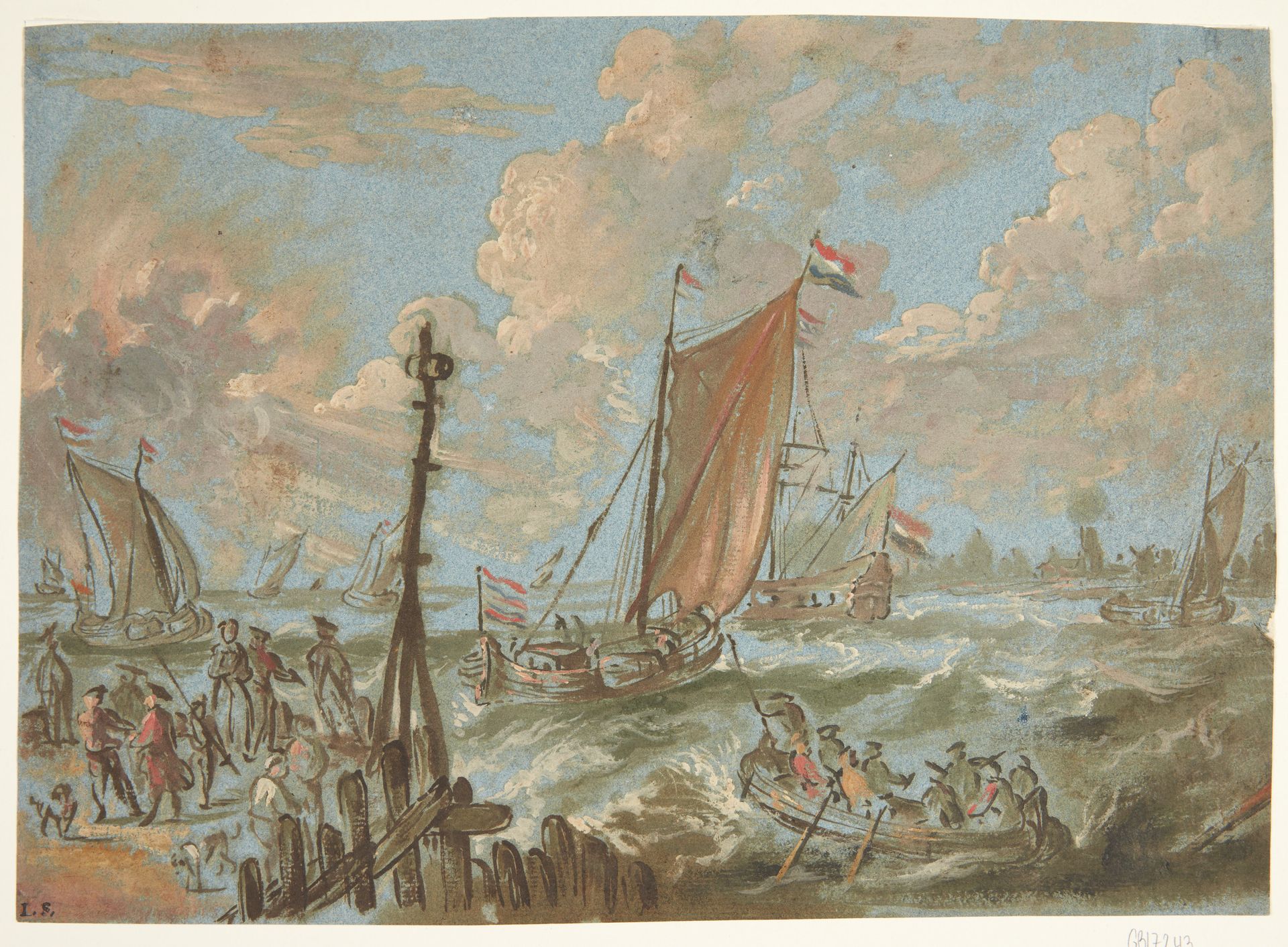 Havn med skibe for sejl by Jacobus Storck
