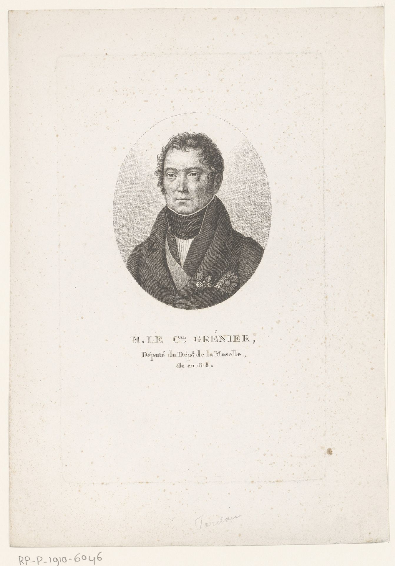 Portret van Paul Grenier by Ambroise Tardieu