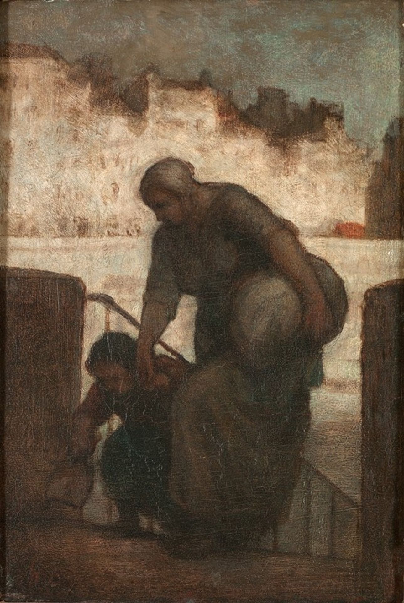Une laveuse au Quai d’Anjou by Honoré Daumier