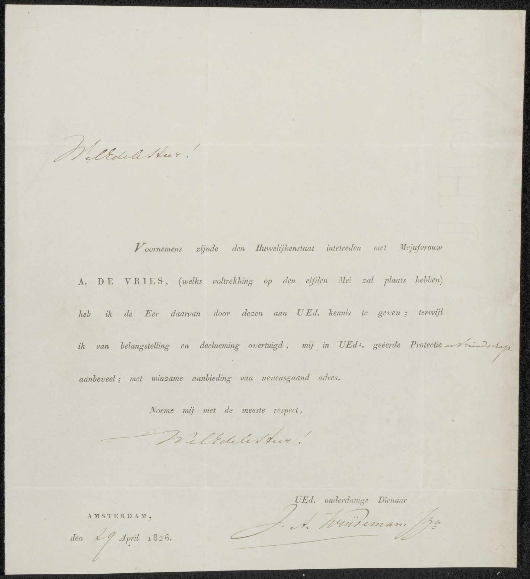 Huwelijksaankondiging aan anoniem by Anonymous