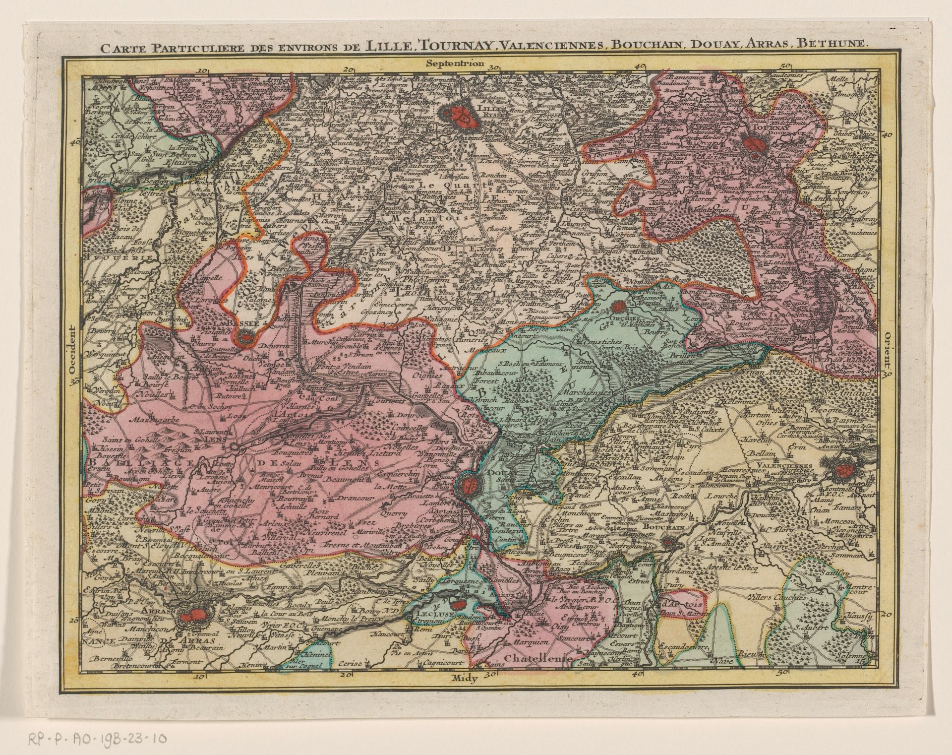 Deel van een kaart van de Oostenrijkse Nederlanden by Tobias Conrad Lotter