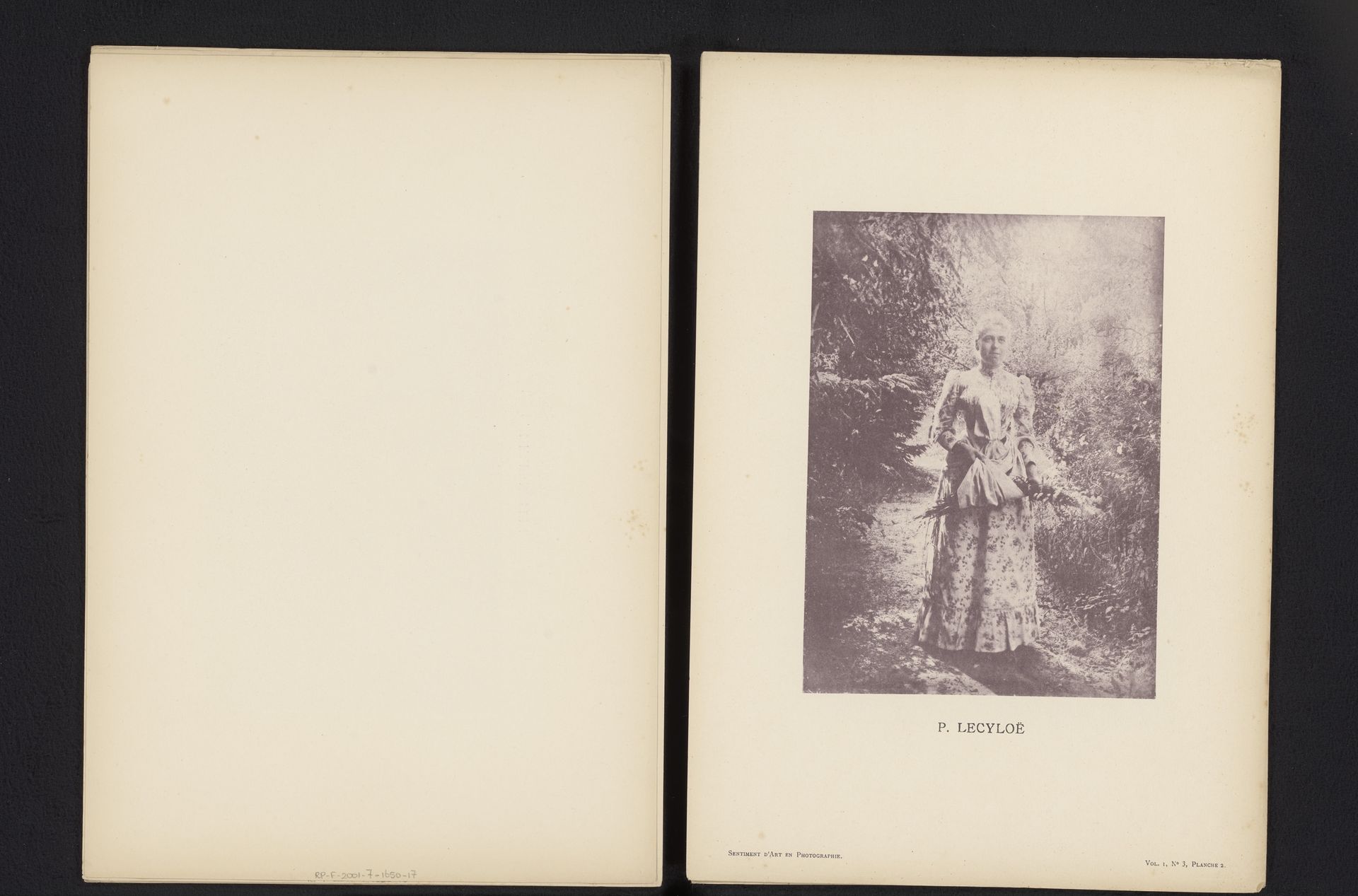 Portret van een onbekende vrouw in het bos by P. Lecyloë
