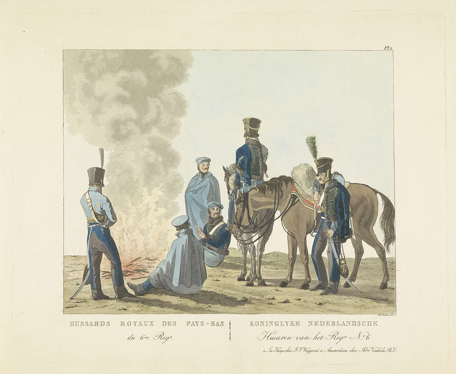 Huzaren van het 6e regiment, 1820-1825 by Abraham Vinkeles
