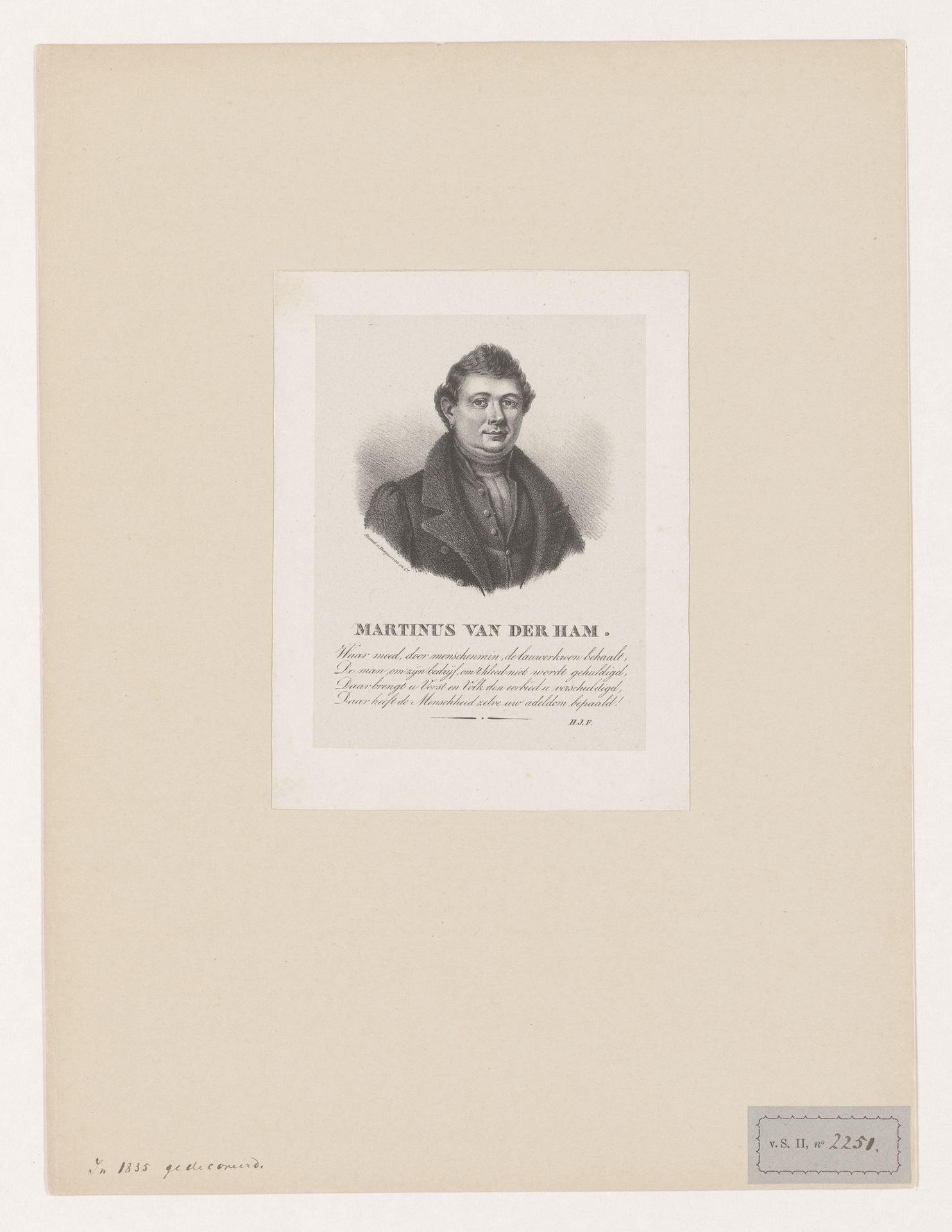 Portret van Martinus van der Ham by Anonymous