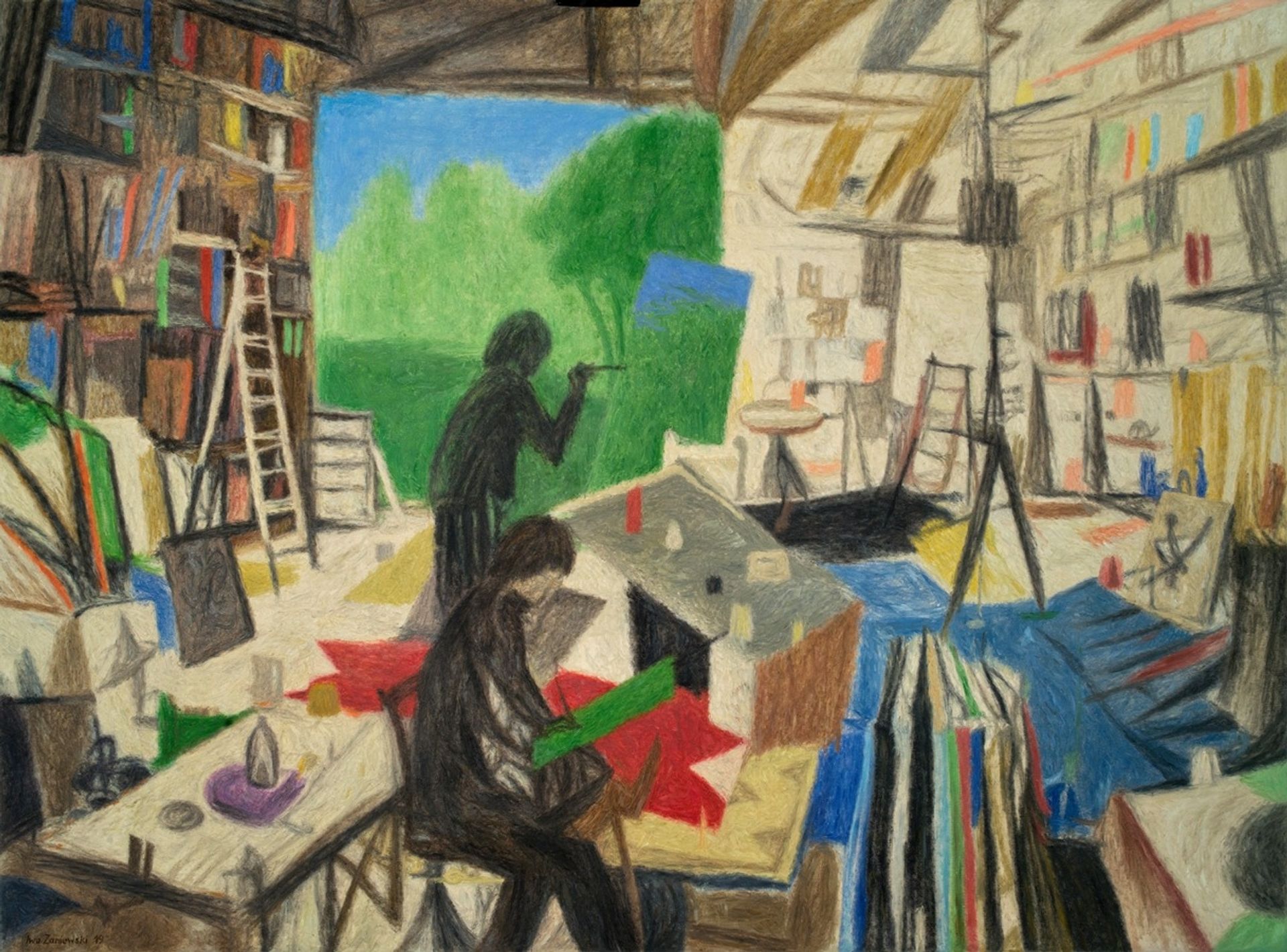 Painting in Countryside by Iwo Zaniewski