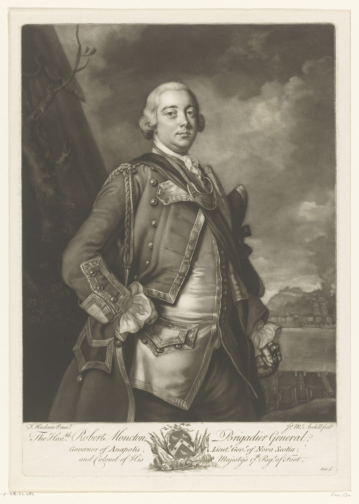 Portret van Robert Monckton by James McArdell