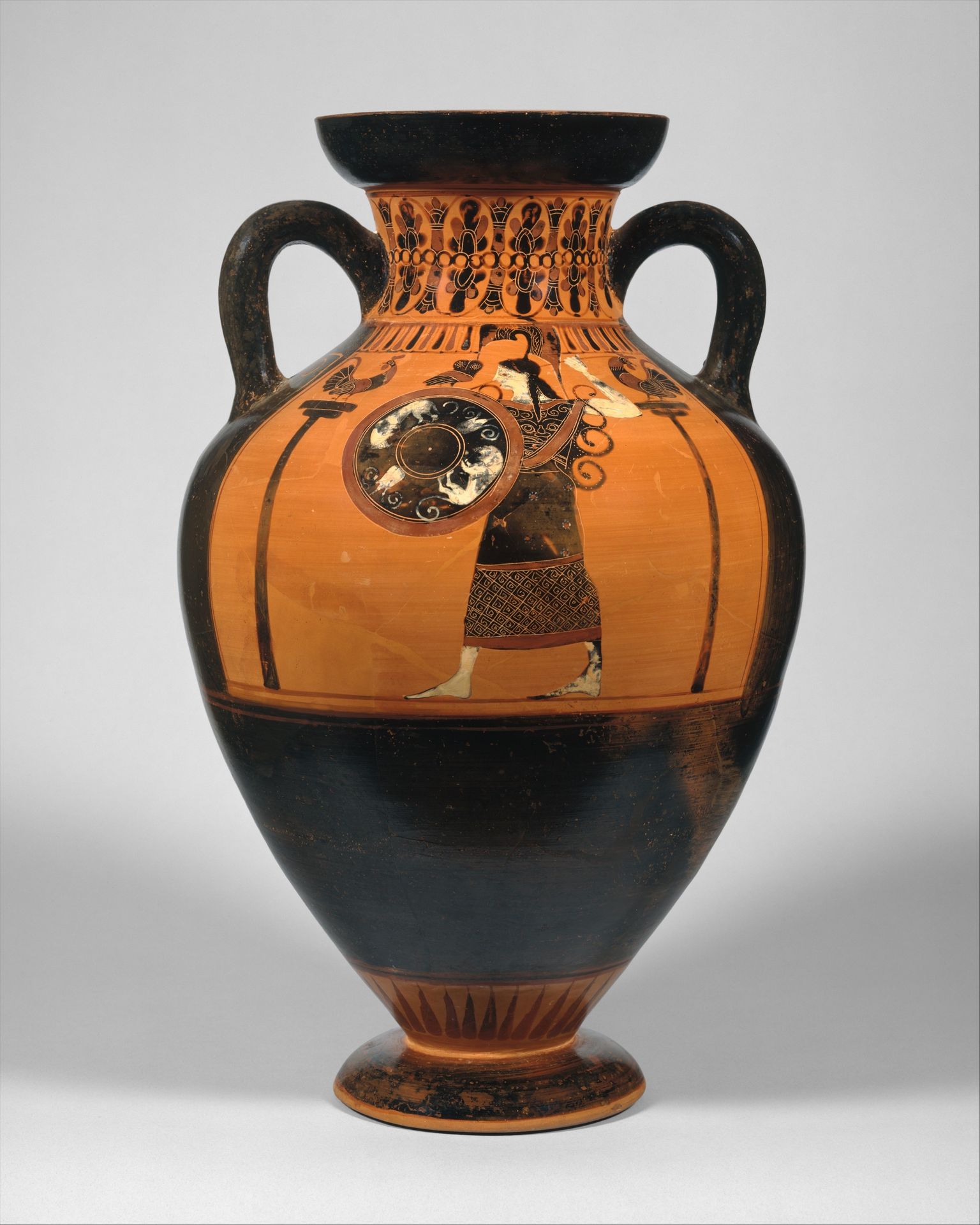Terracotta neck-amphora of Panathenaic shape by Anonymous