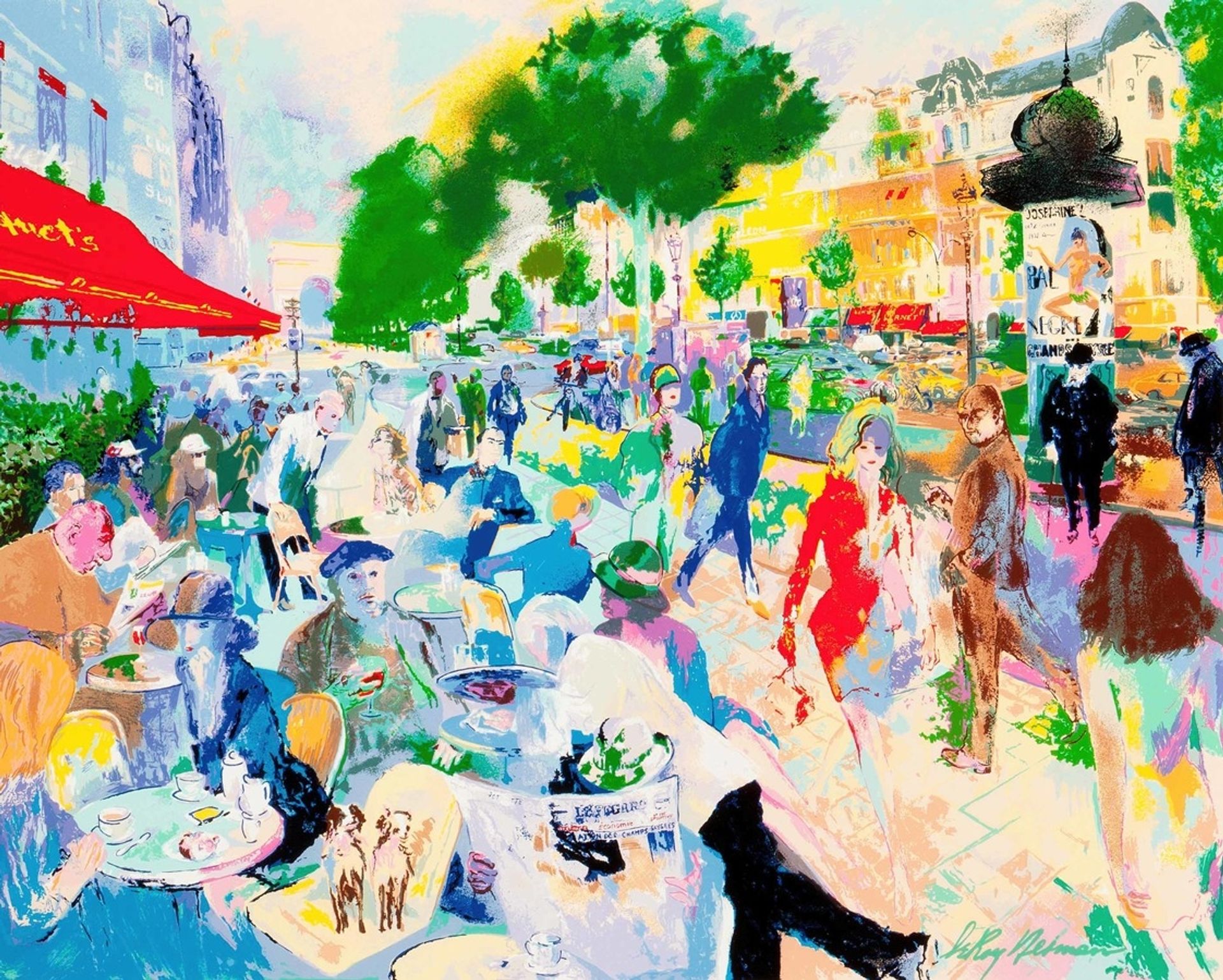 Fouquet’s Café by LeRoy Neiman