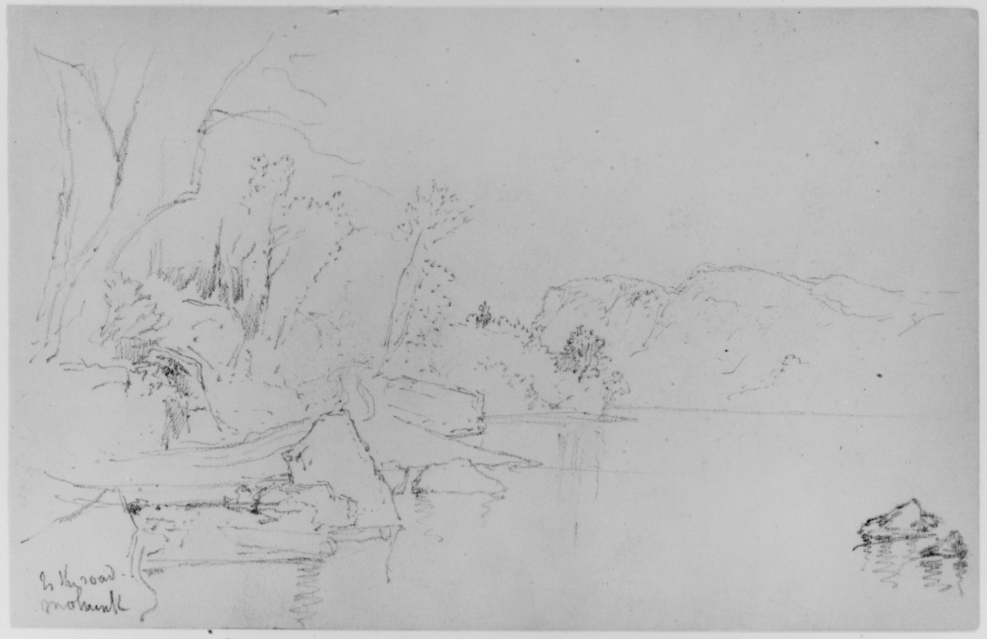 Study of Lake and Shore, Mohonk, 1871 (from Sketchbook) by Daniel Huntington