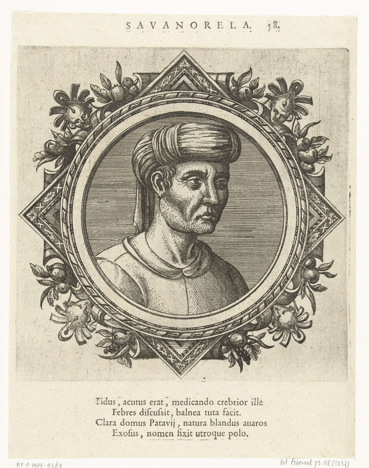 Portret van Michele Savanorola by Pieter van der (I) Borcht