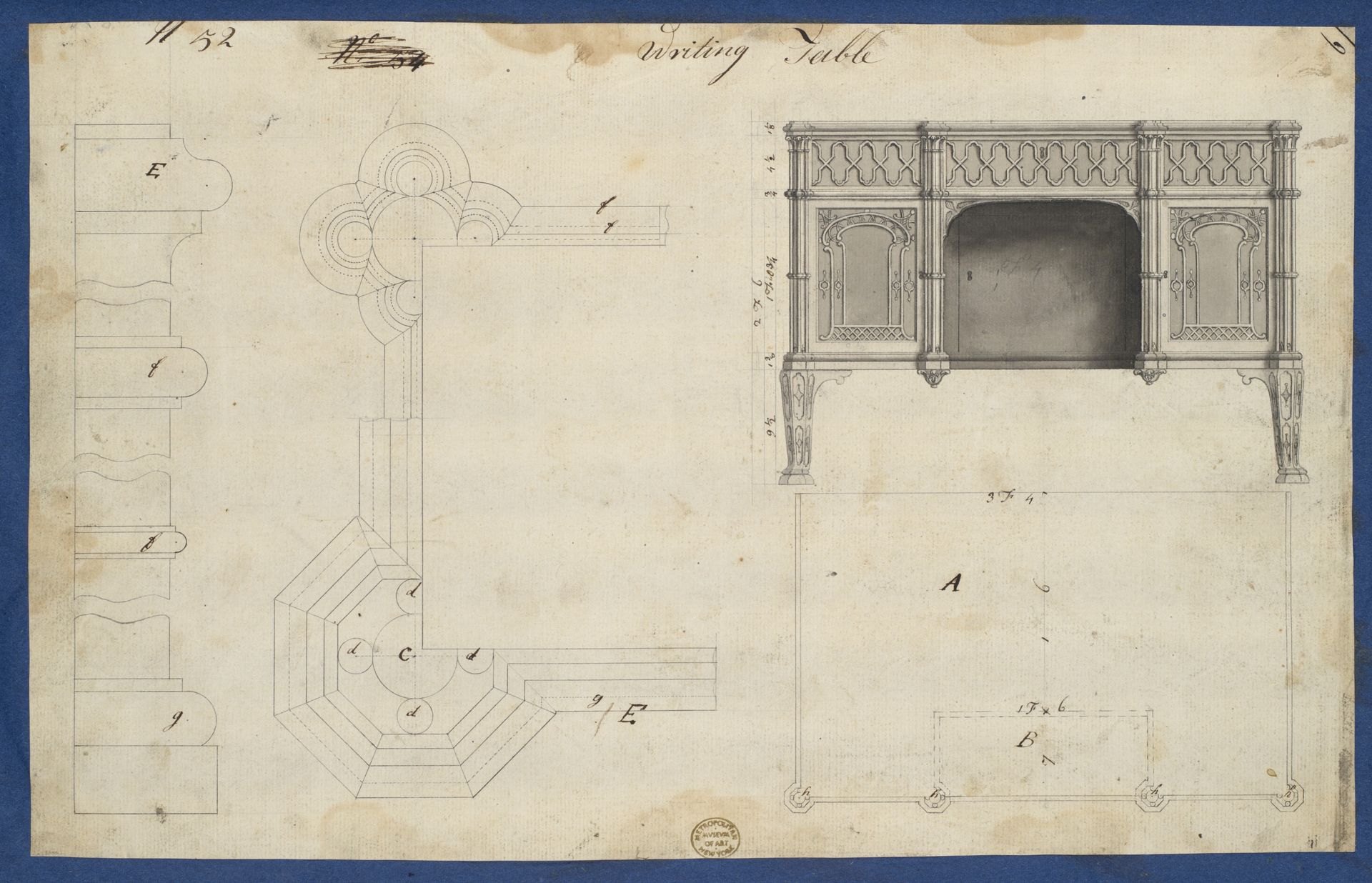 Writing Table, from Chippendale Drawings, Vol. II by Thomas Chippendale