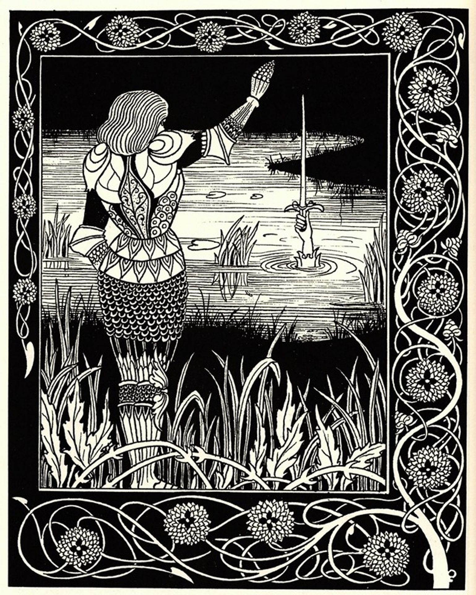 Excalibur in the Lake by Aubrey Vincent Beardsley