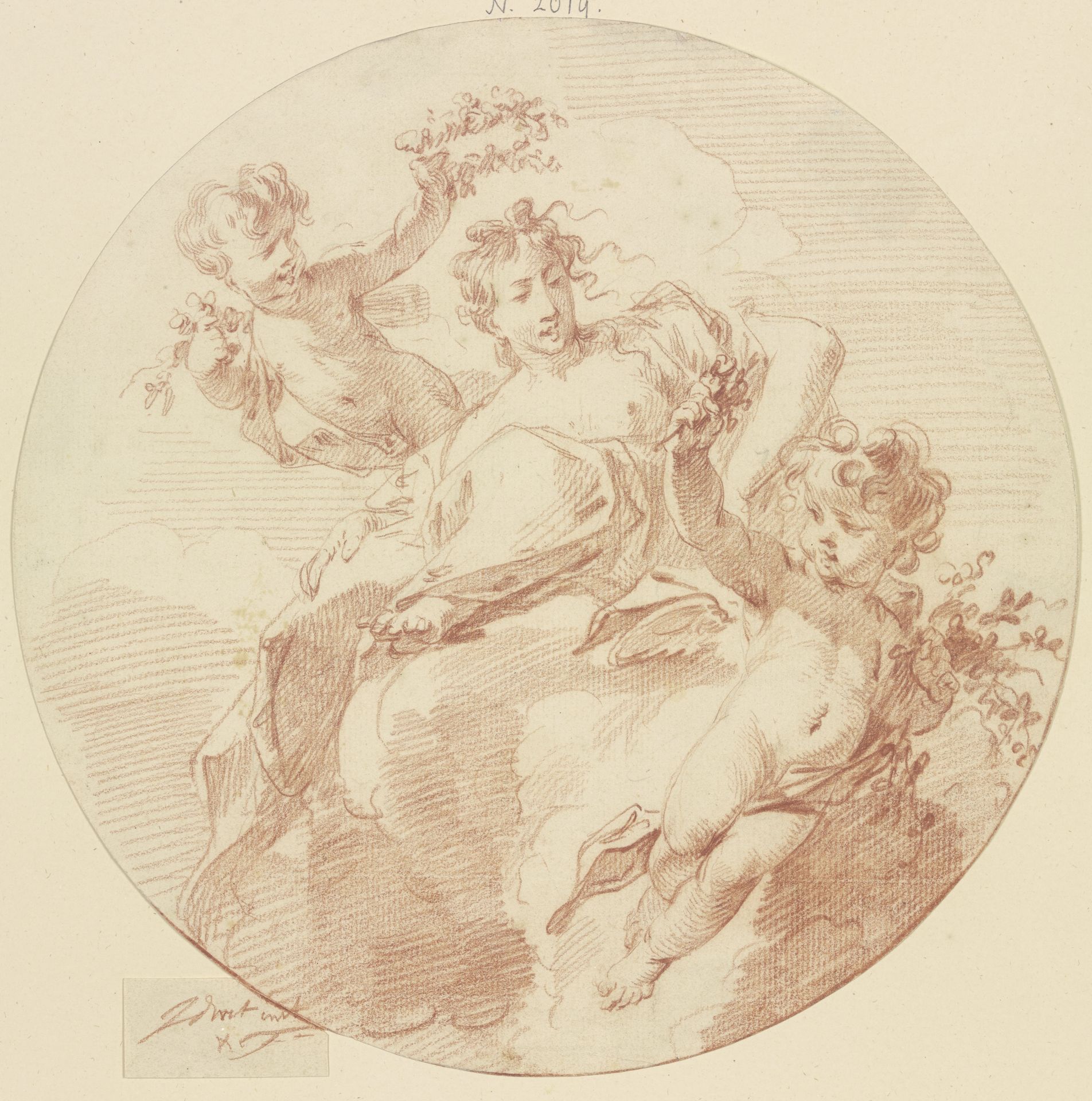 Flora with two genii by Jacob de Wit