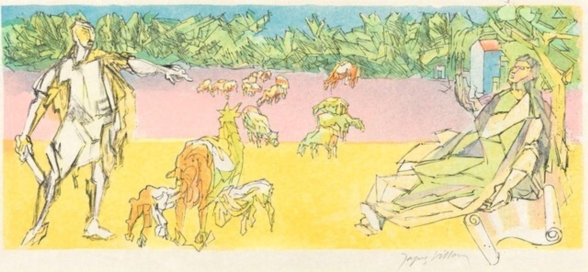 First Bucolic: Virgil Expelled from the Earth by a Centurion by Jacques Villon