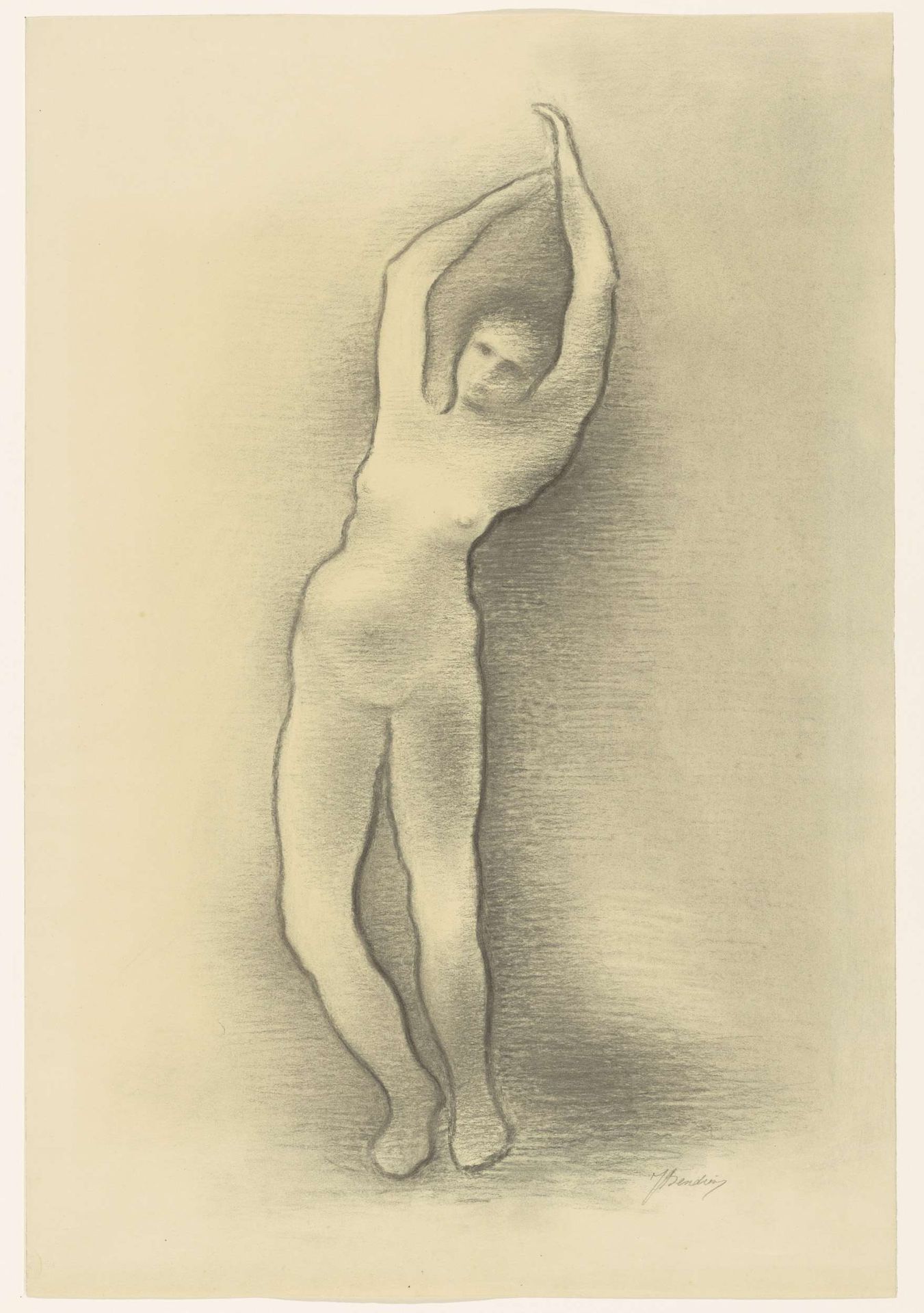 Staande naakte vrouw by Jacob Bendien