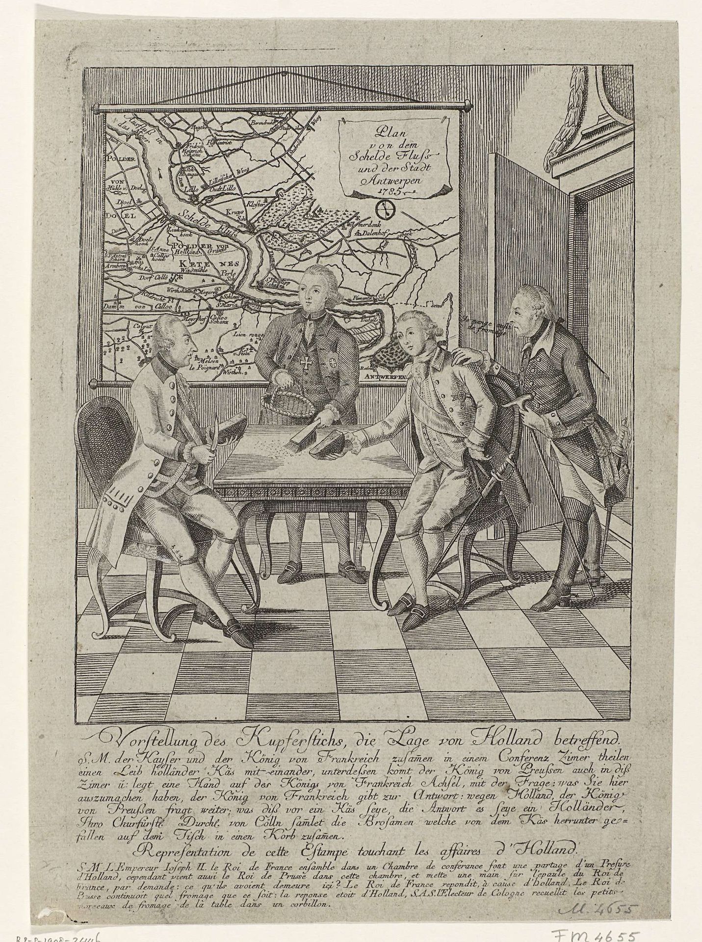 Spotprent op het Verdrag van Fontainebleau, 1785 by Anonymous